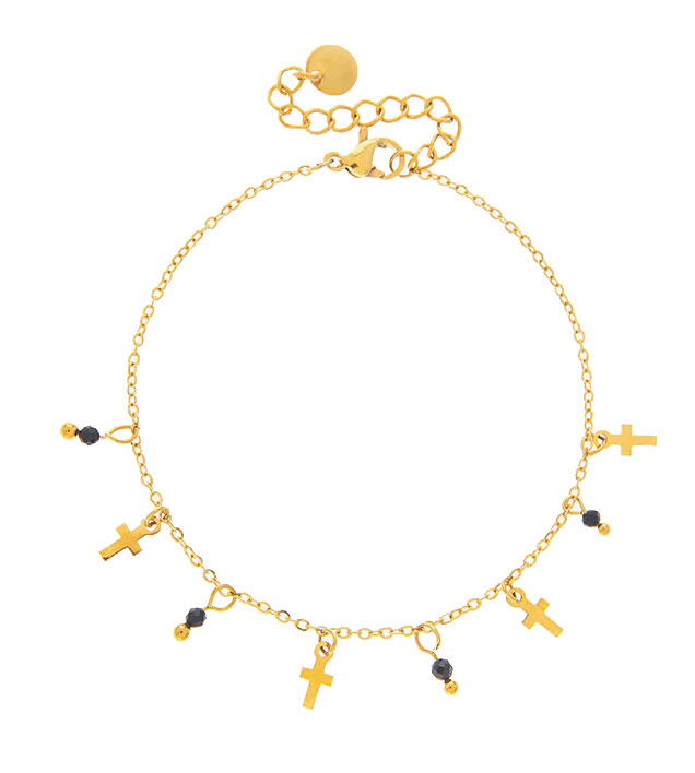 La Garçonne Bijoux Crosses Armband Edelstahl Gold