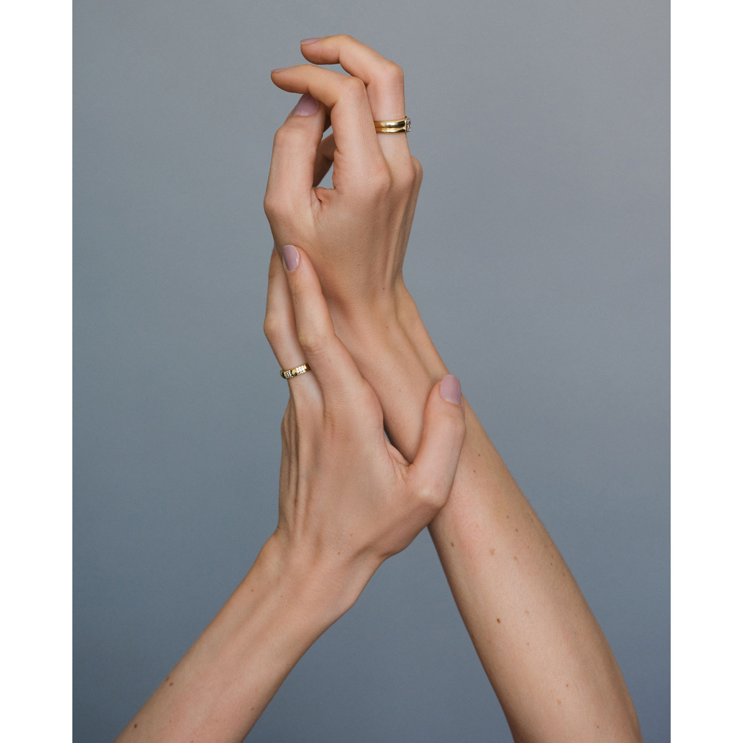 Philippa Studios Cushion Pave Ring White Vergoldet