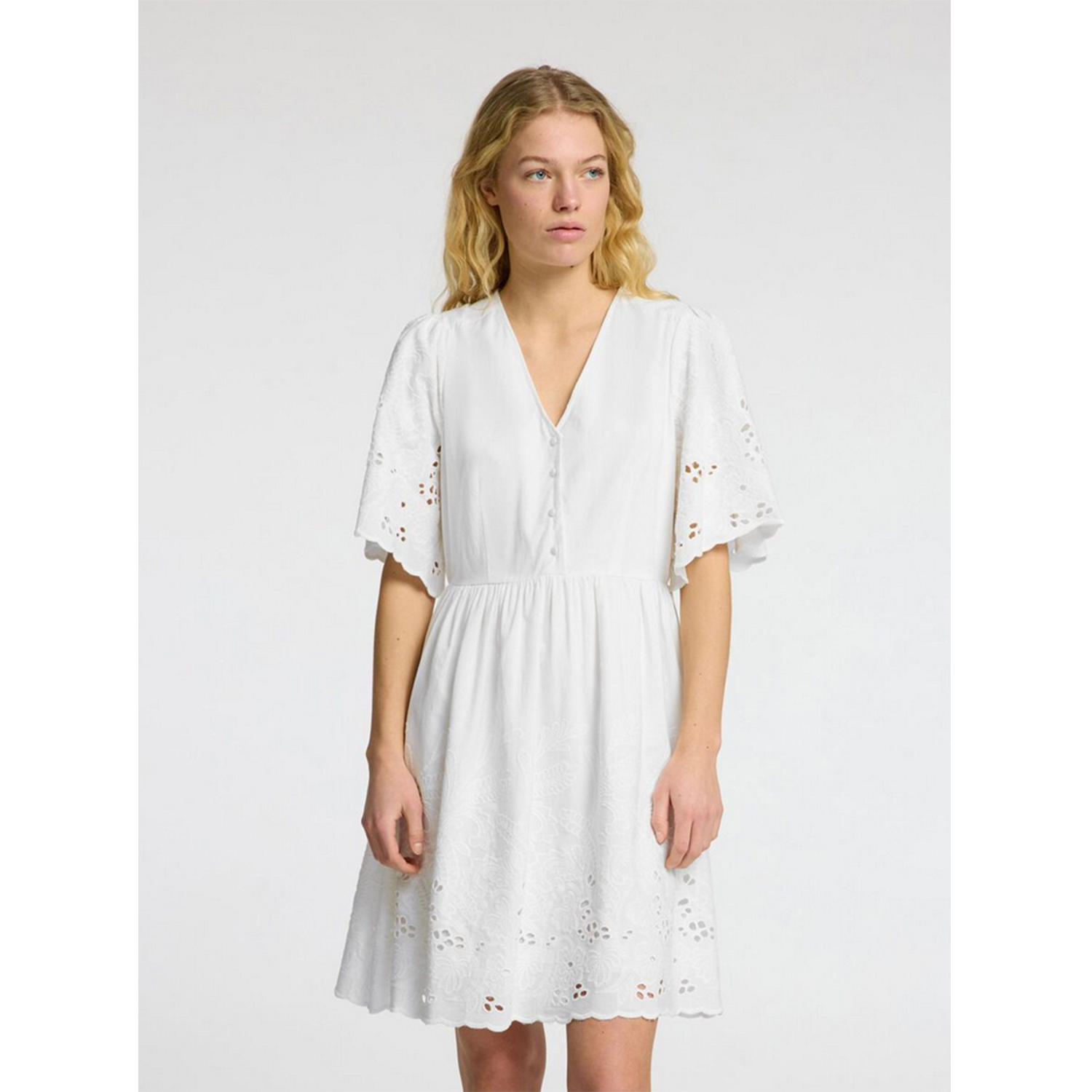 Selected Femme Dahlia Kleid Bright White