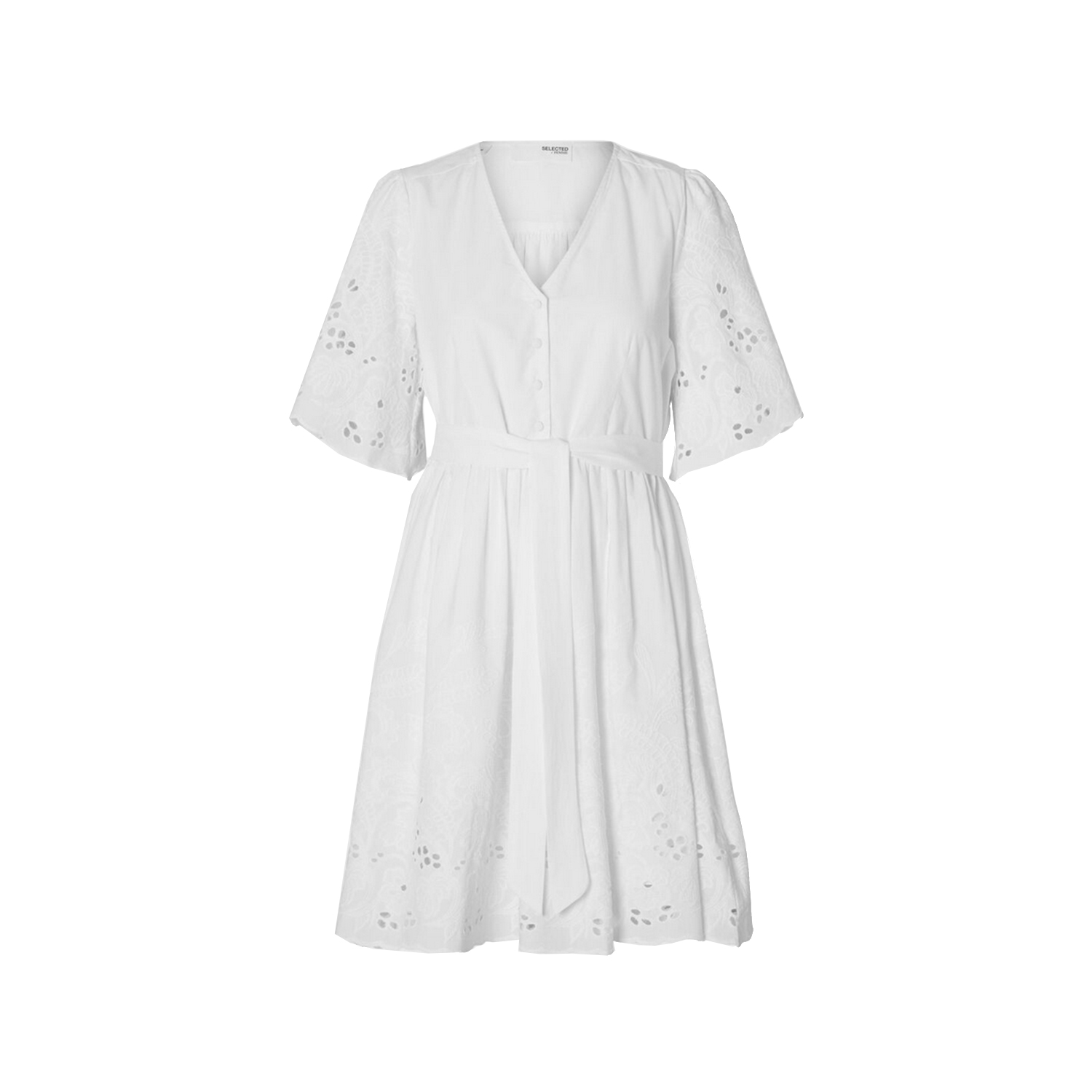 Selected Femme Dahlia Kleid Bright White