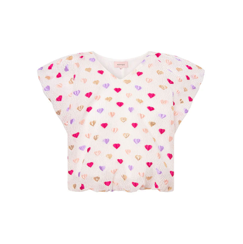 Hunkøn Dahlia Wing Top Pink Hearts