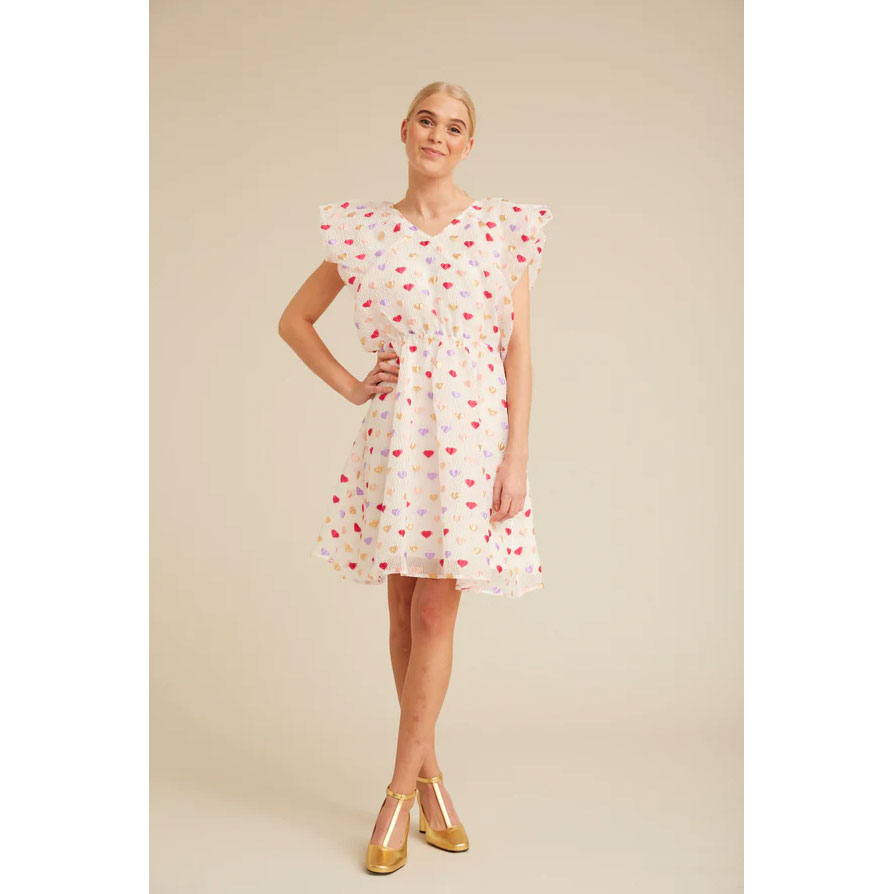 Hunkøn Dahlia Hunkon Kleid Weiss Model vorne