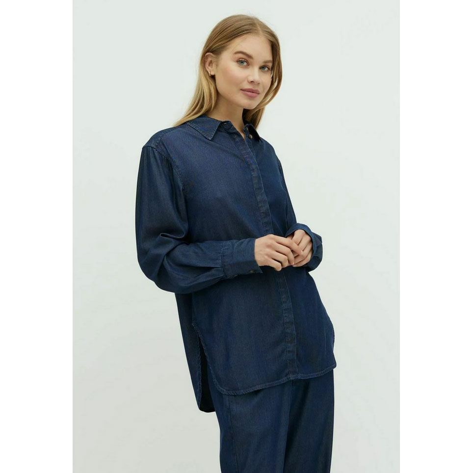 mbyM Dalinna Hemdbluse Dark Blue Wash