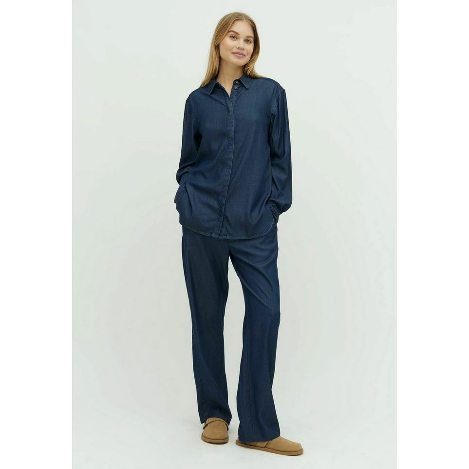 mbyM Dalinna Hemdbluse Dark Blue Wash