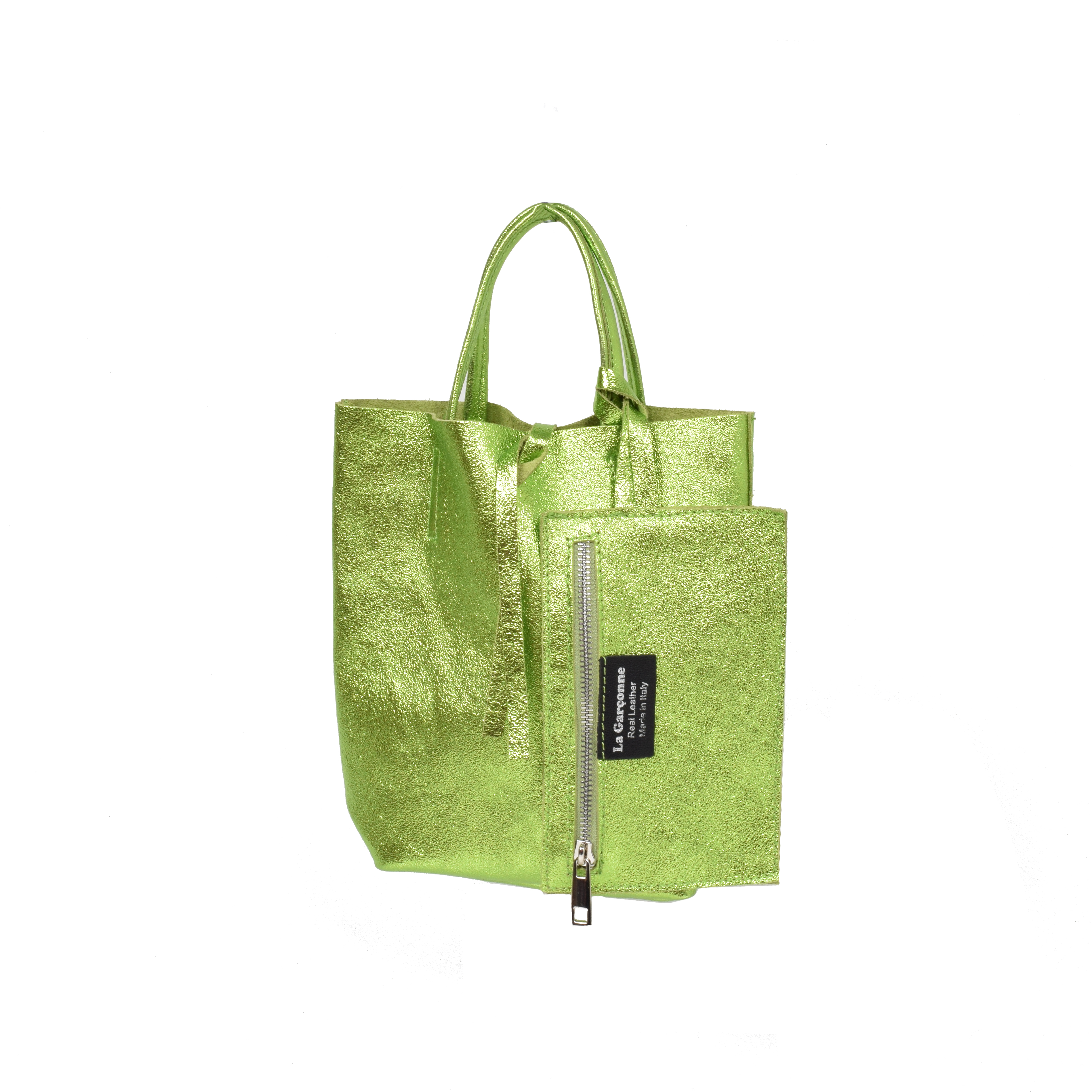 La Garçonne Accessoires Daphne Metallic La Garçonne Accessoires Handtasche Limettengrün Detail