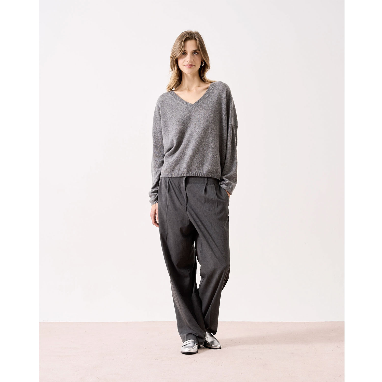Alicia Kaschmir-Pullover Dark Heather Grey