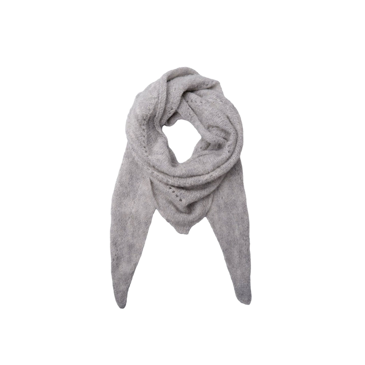 Black Colour Dell Knitted Mini Schal Light Grey