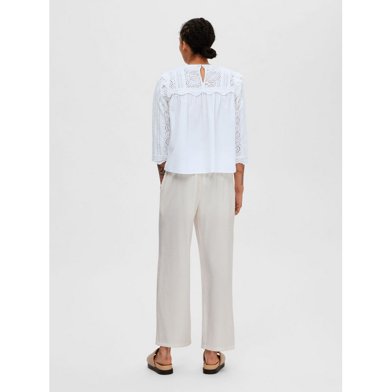 Selected Femme Desiree Selected Femme Hose Ecru Model Hinten