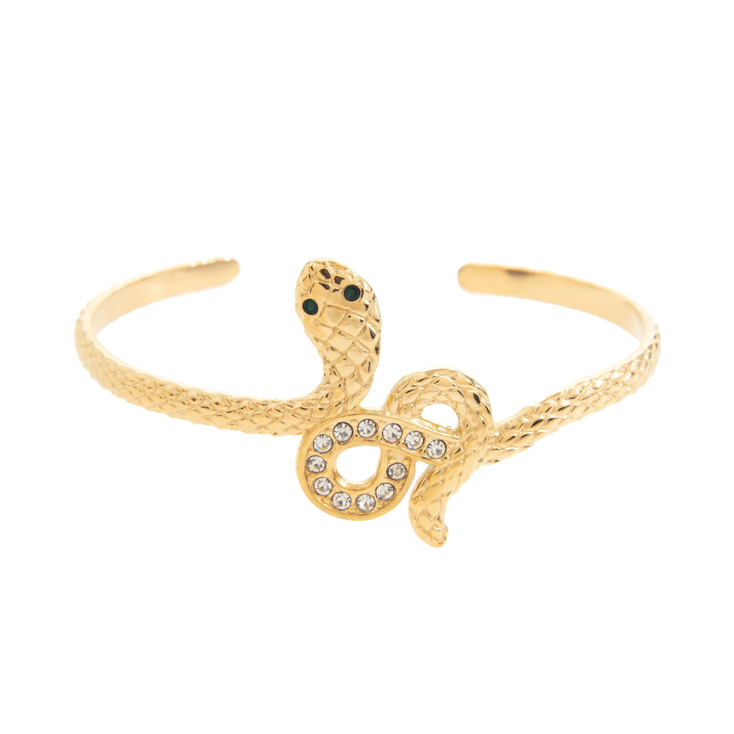 Diamond Snake Armreif Edelstahl Gold