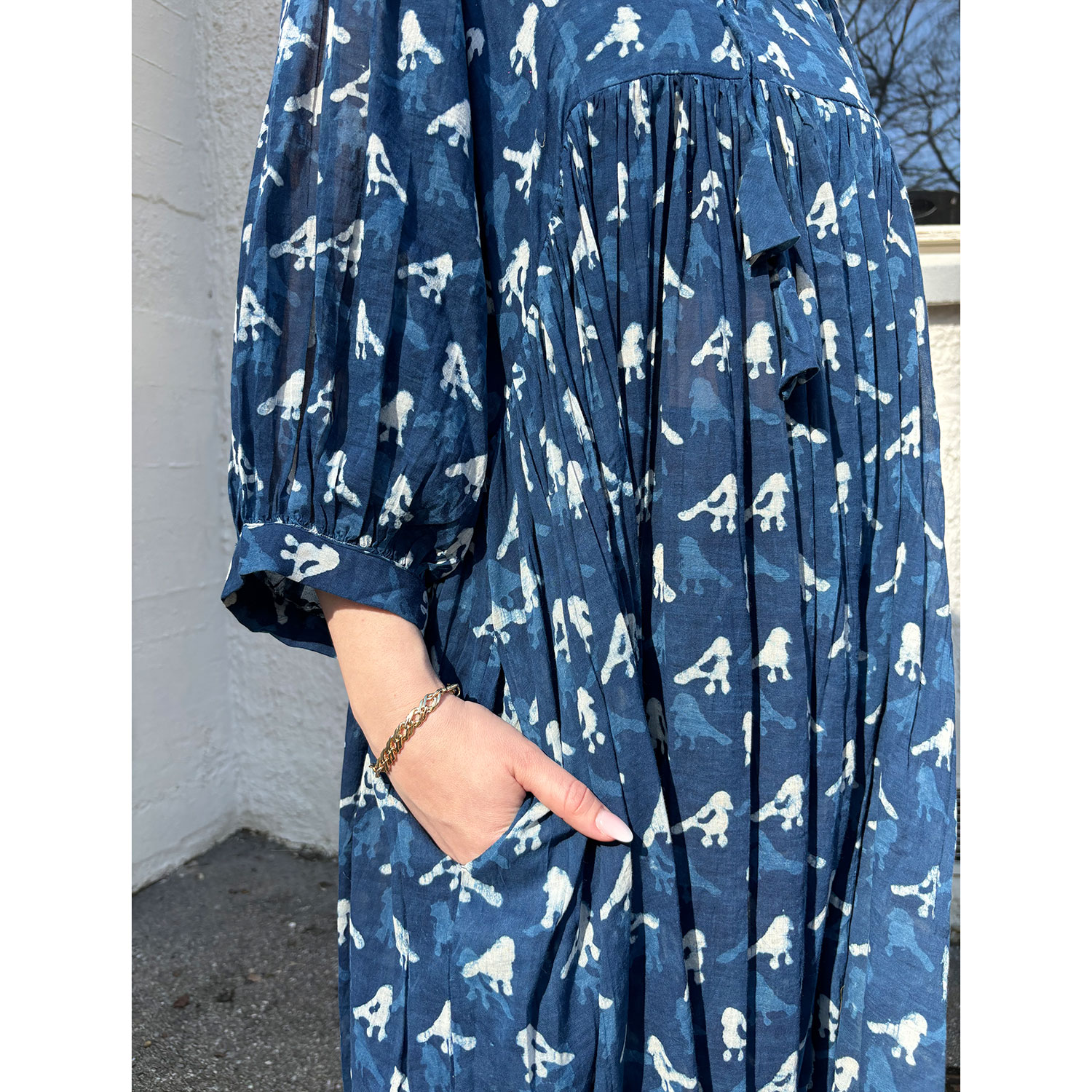 Le Trésor Du Monde Doi Long Kleid Indigo Bird