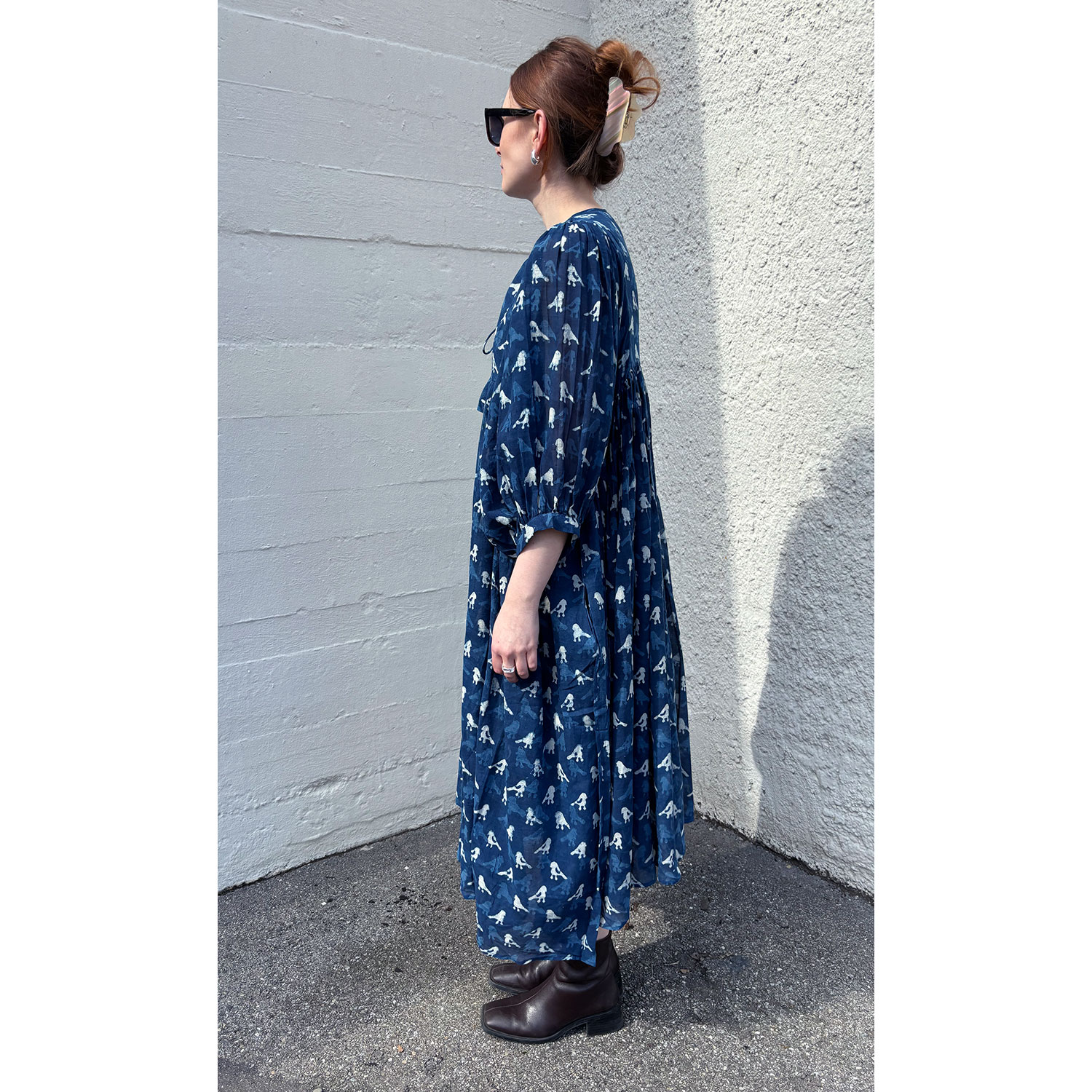 Le Trésor Du Monde Doi Midi Kleid Indigo Bird