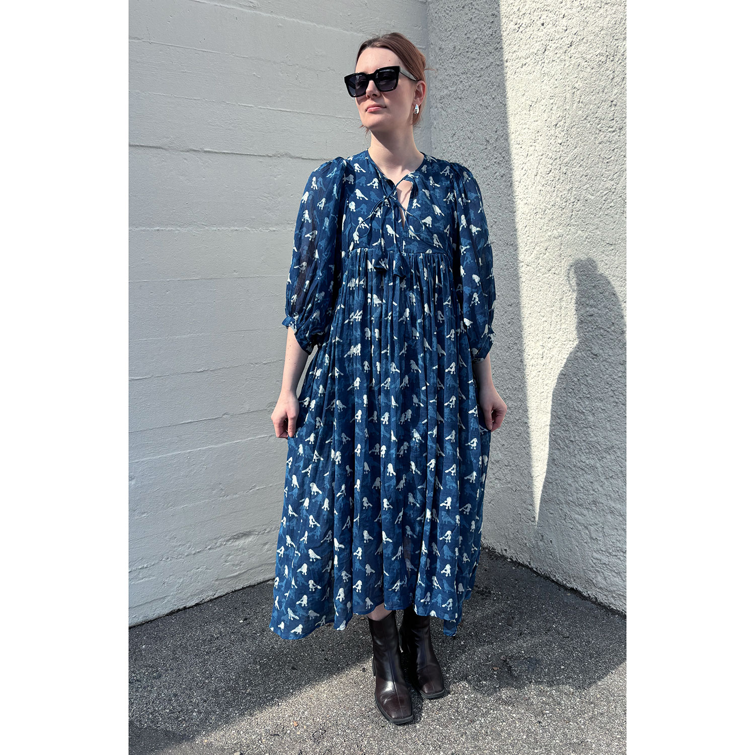 Le Trésor Du Monde Doi Midi Kleid Indigo Bird