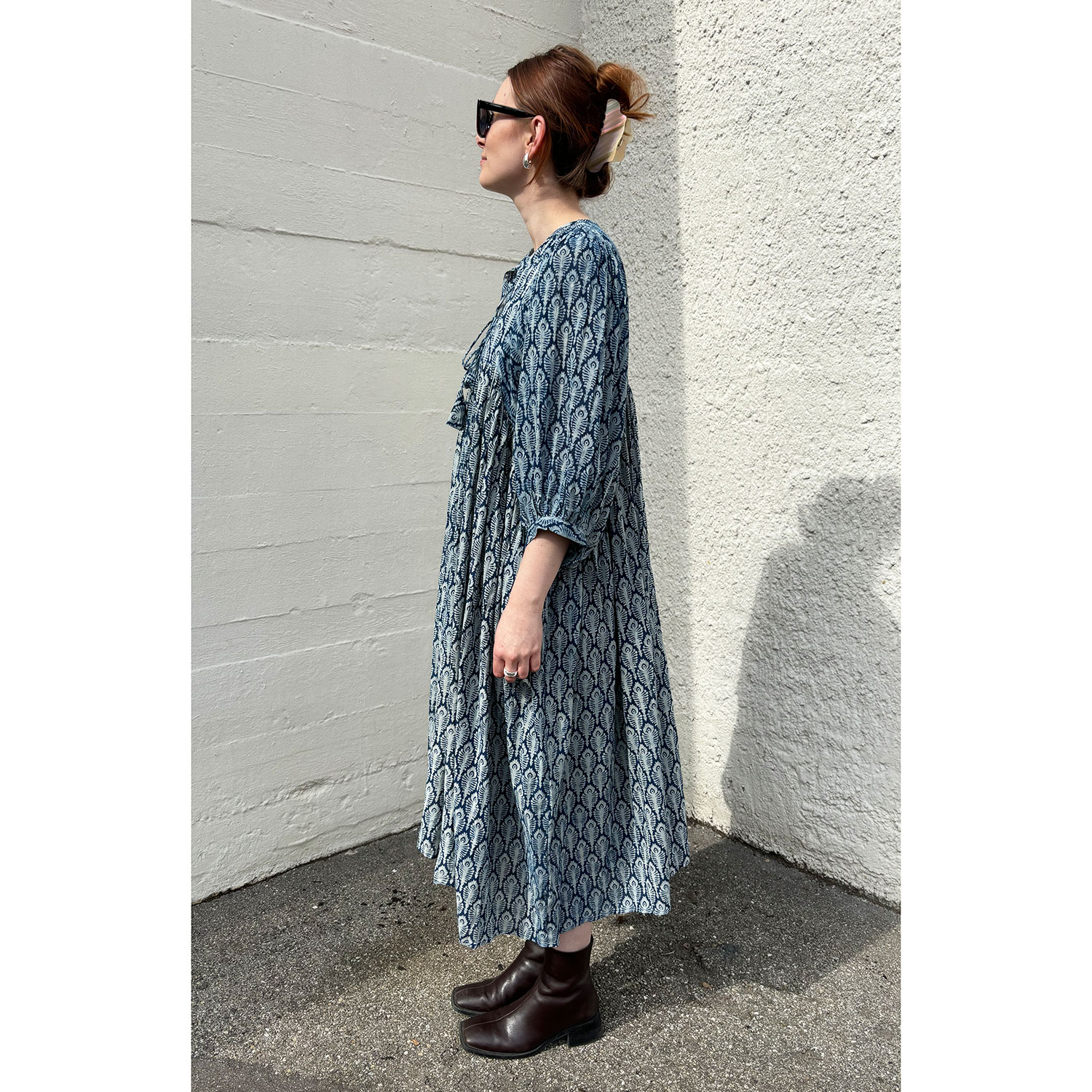 Le Trésor Du Monde Doi Midi Kleid Indigo