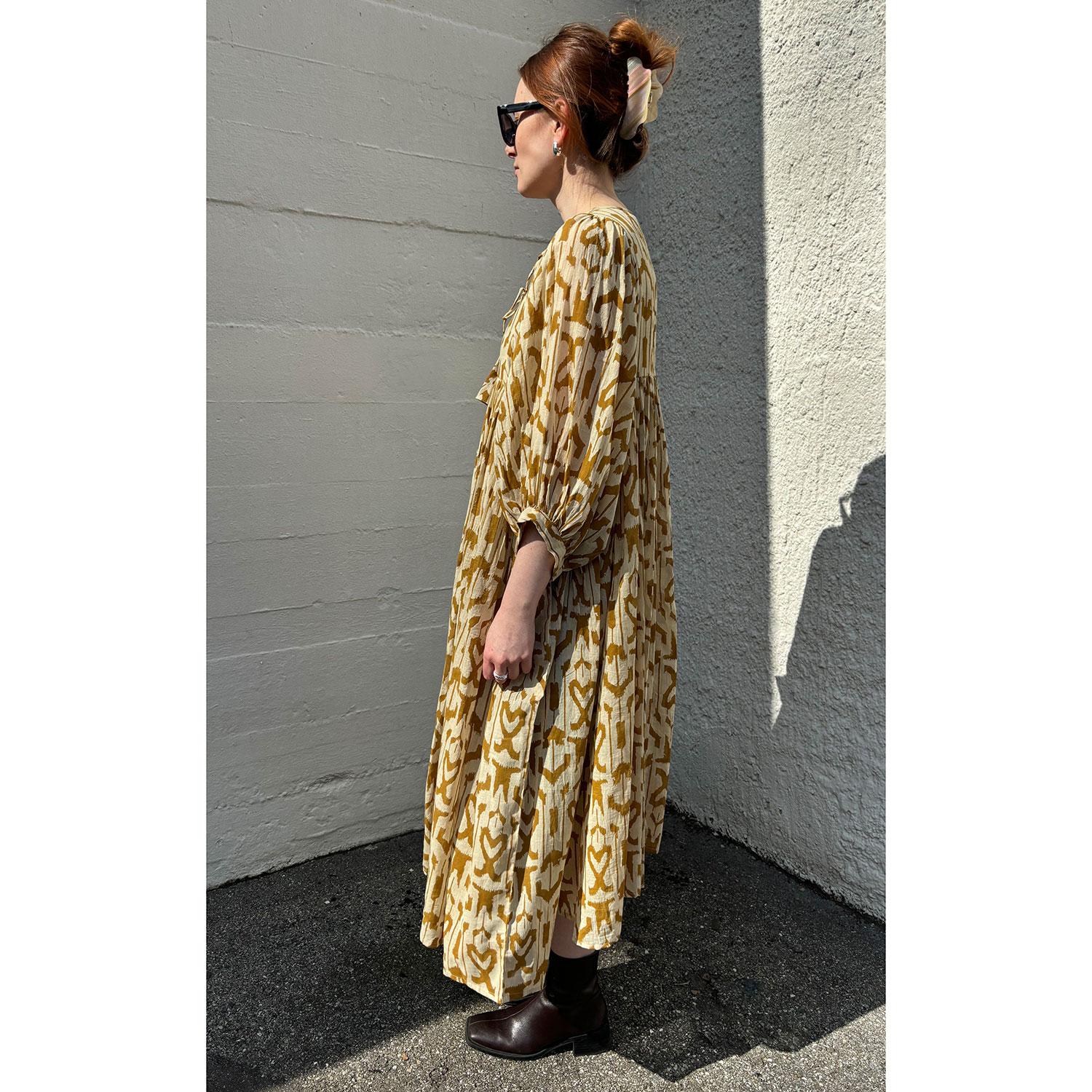 Le Trésor Du Monde Doi Midi Kleid Mustard