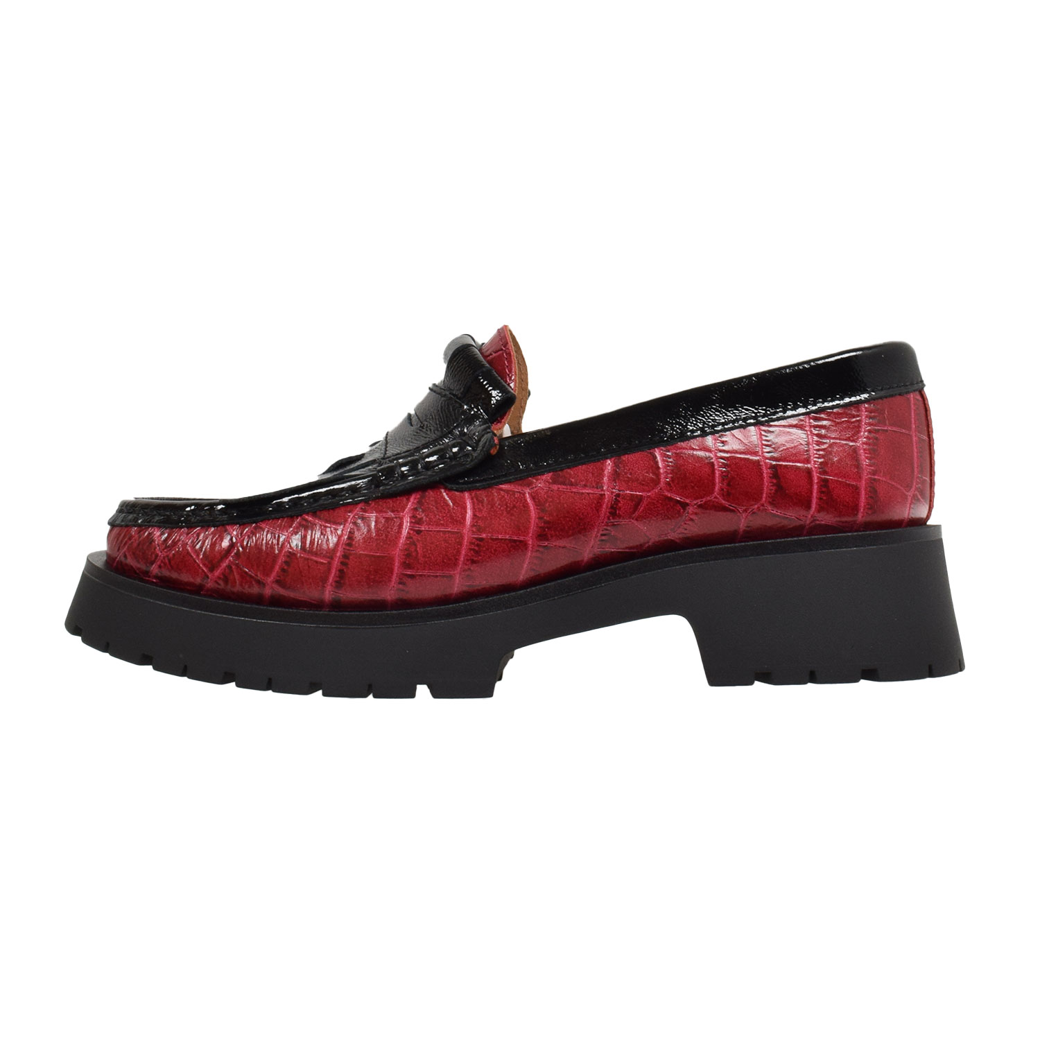La Garçonne Dolores Loafer Cocodrilo Red Black
