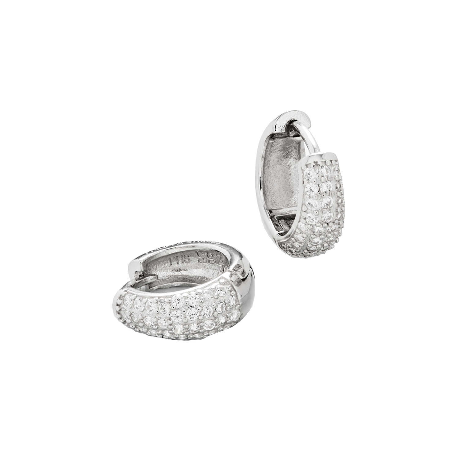 Philippa Studios Dome Pave Hoops Philippa Studios Ohrringe Silber