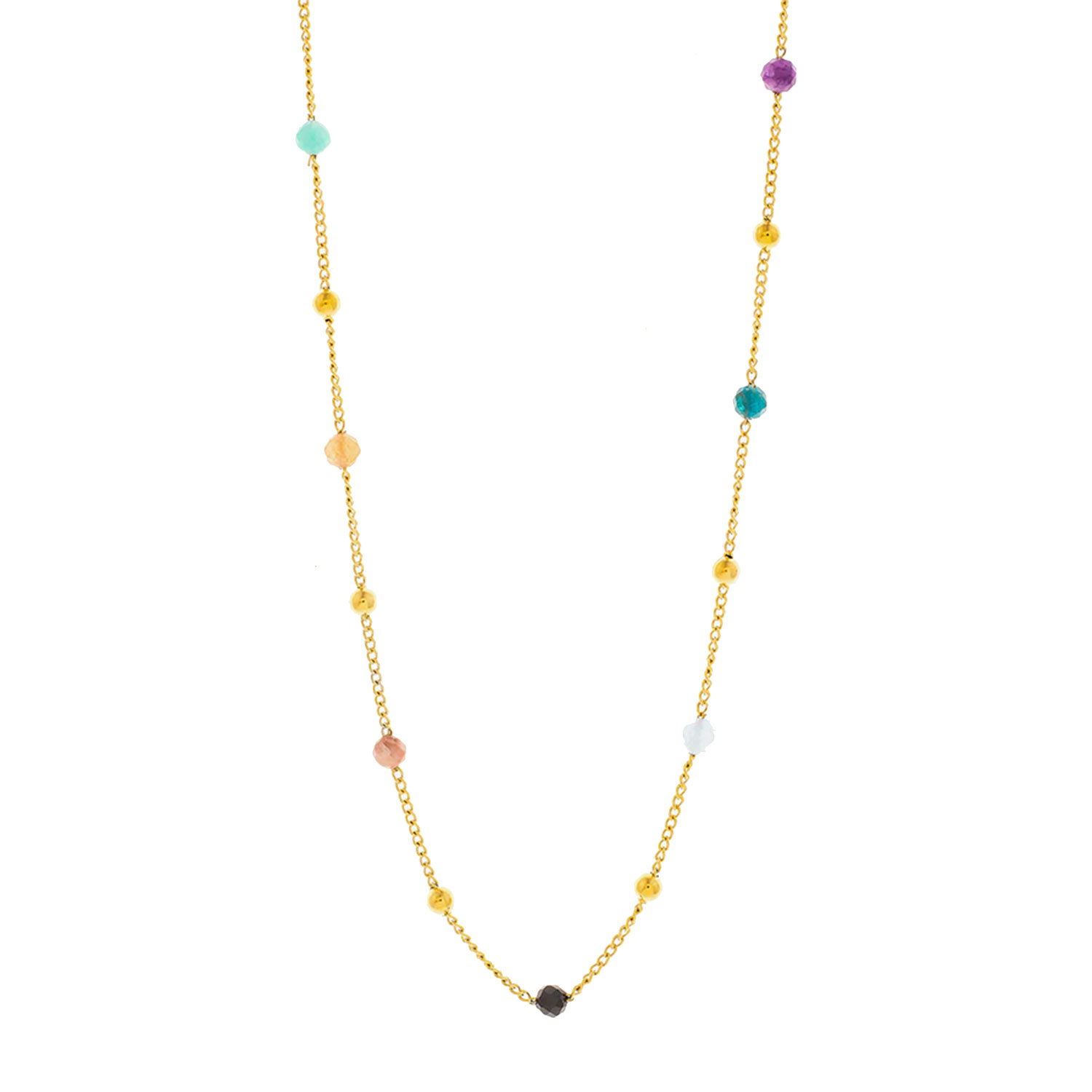 Dots Multi Halskette Edelstahl Gold