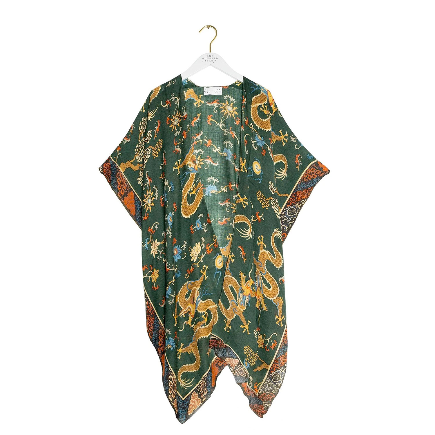 One Hundred Stars Dragon Throwover Wool Green