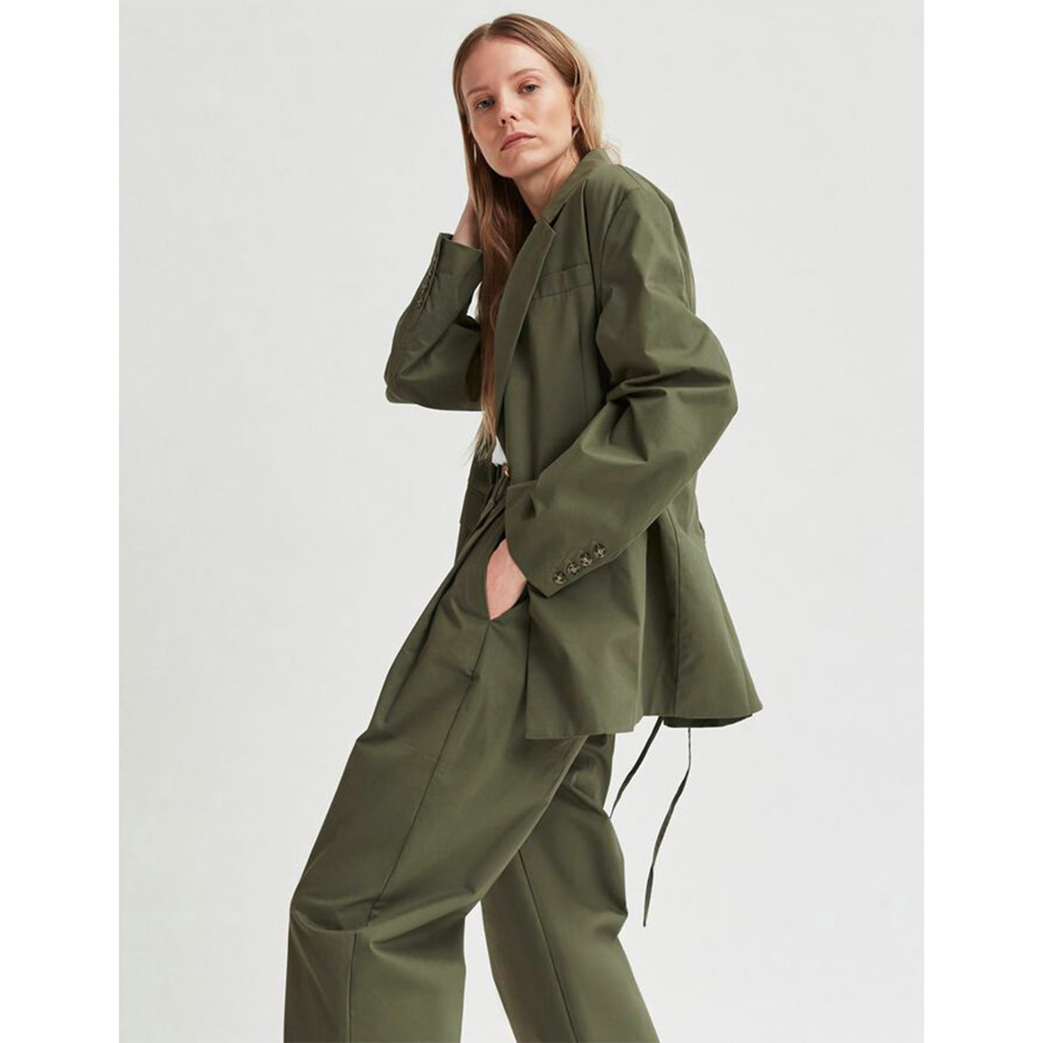 Selected Femme Drew Oversized Blazer Laurel Green