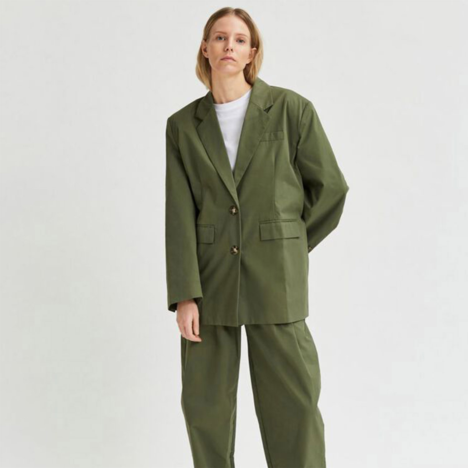 Selected Femme Image Drew Oversized Blazer Laurel Green