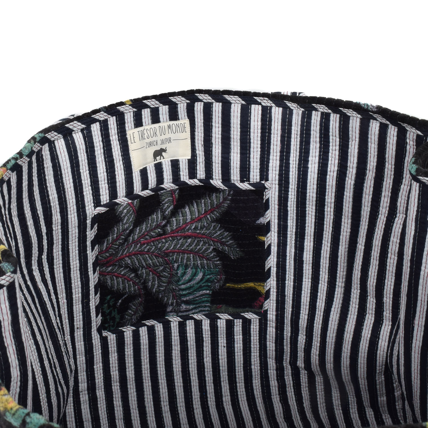 Le Trésor Du Monde Dschungel Large Velourstasche Schwarz