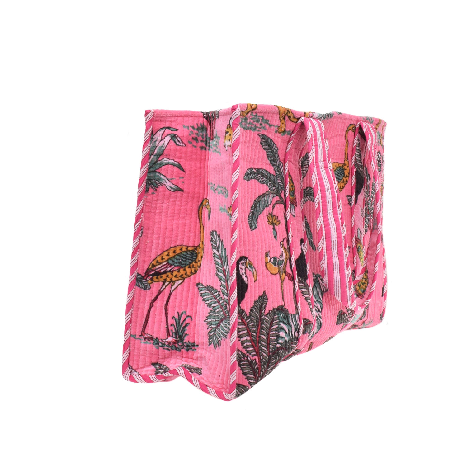 Le Trésor Du Monde Dschungel Medium Velourstasche Pink