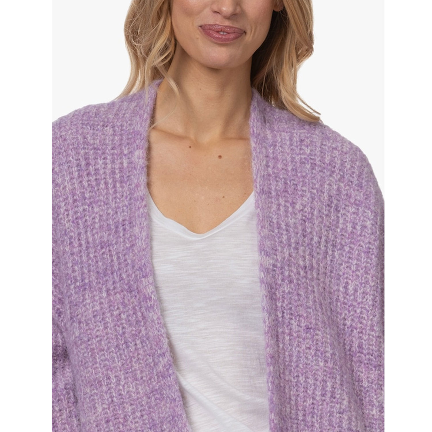 American Vintage East Cardigan in Lila meliert von American Vintage Model Detail vorne