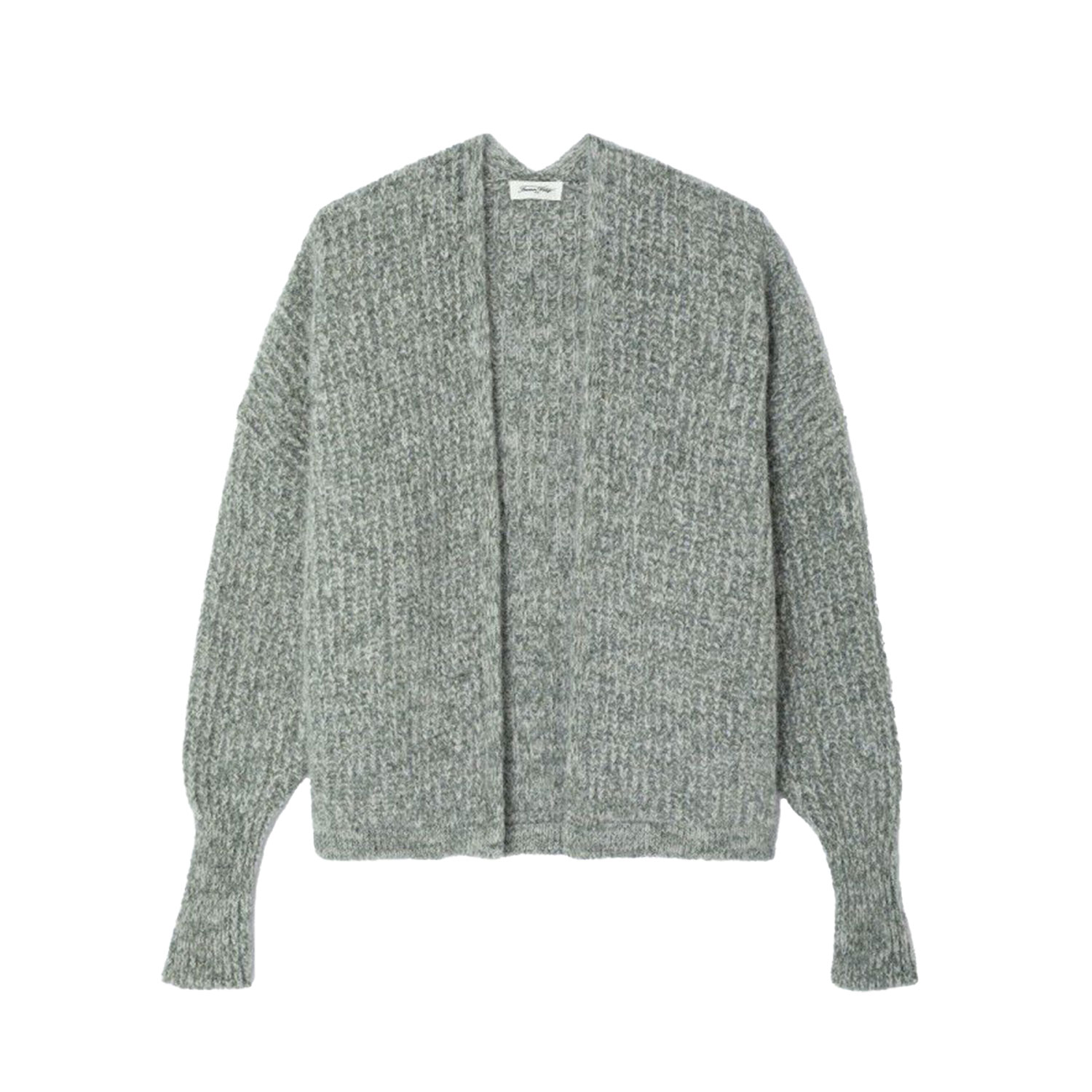 American Vintage East Cardigan ohne Verschluss in Grün meliert von American Vintage vorne