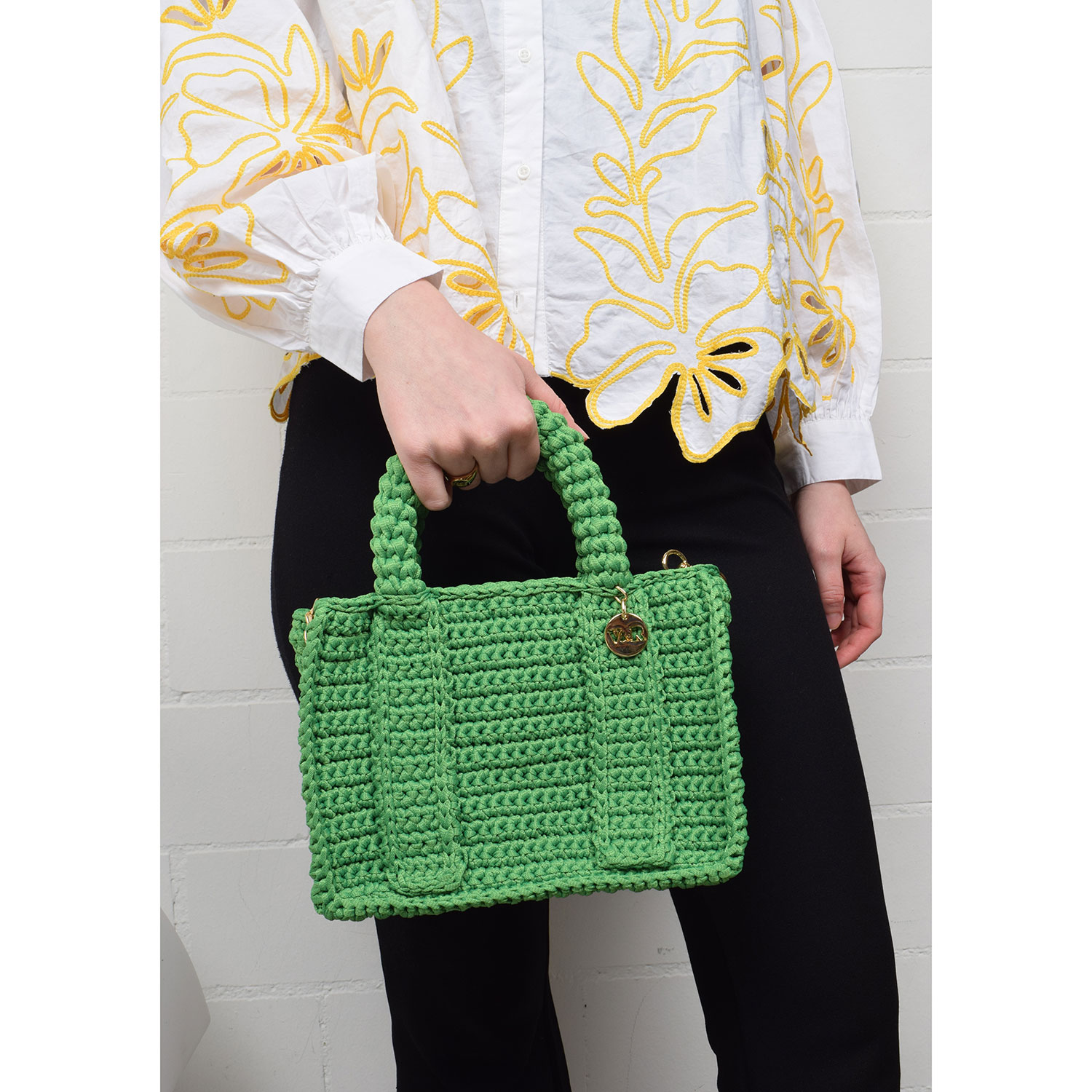 Vasilis & Roxani Eleonora Chain Crochet Tasche Green