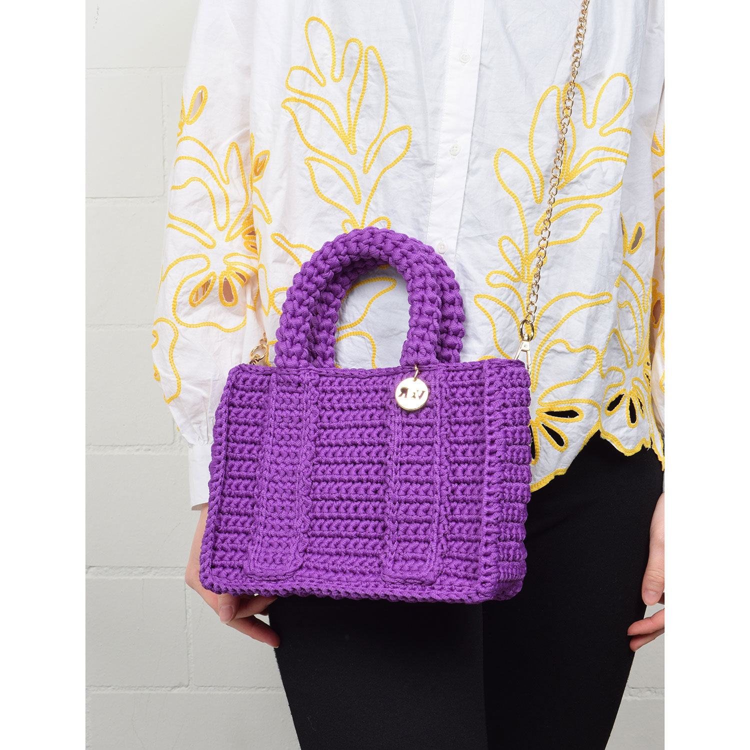 Vasilis & Roxani Eleonora Chain Crochet Tasche Purple