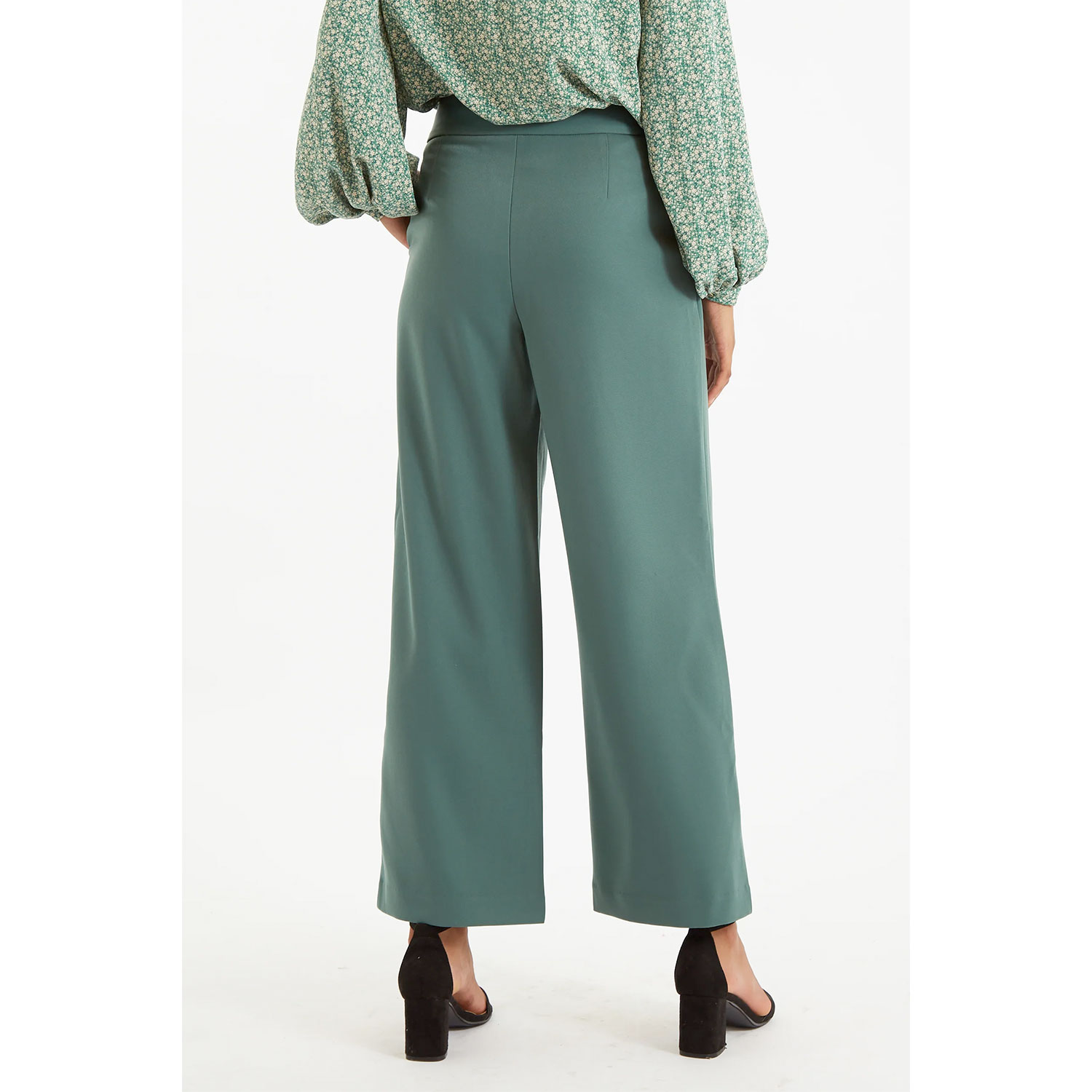 Louche Elina Wide Leg Hose Dark Green