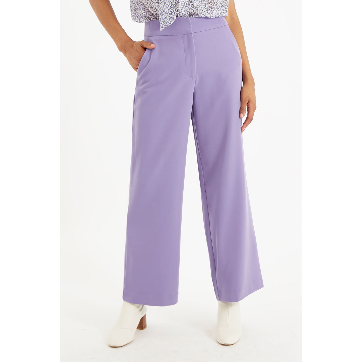 Elina Wide Leg Hose Lilac