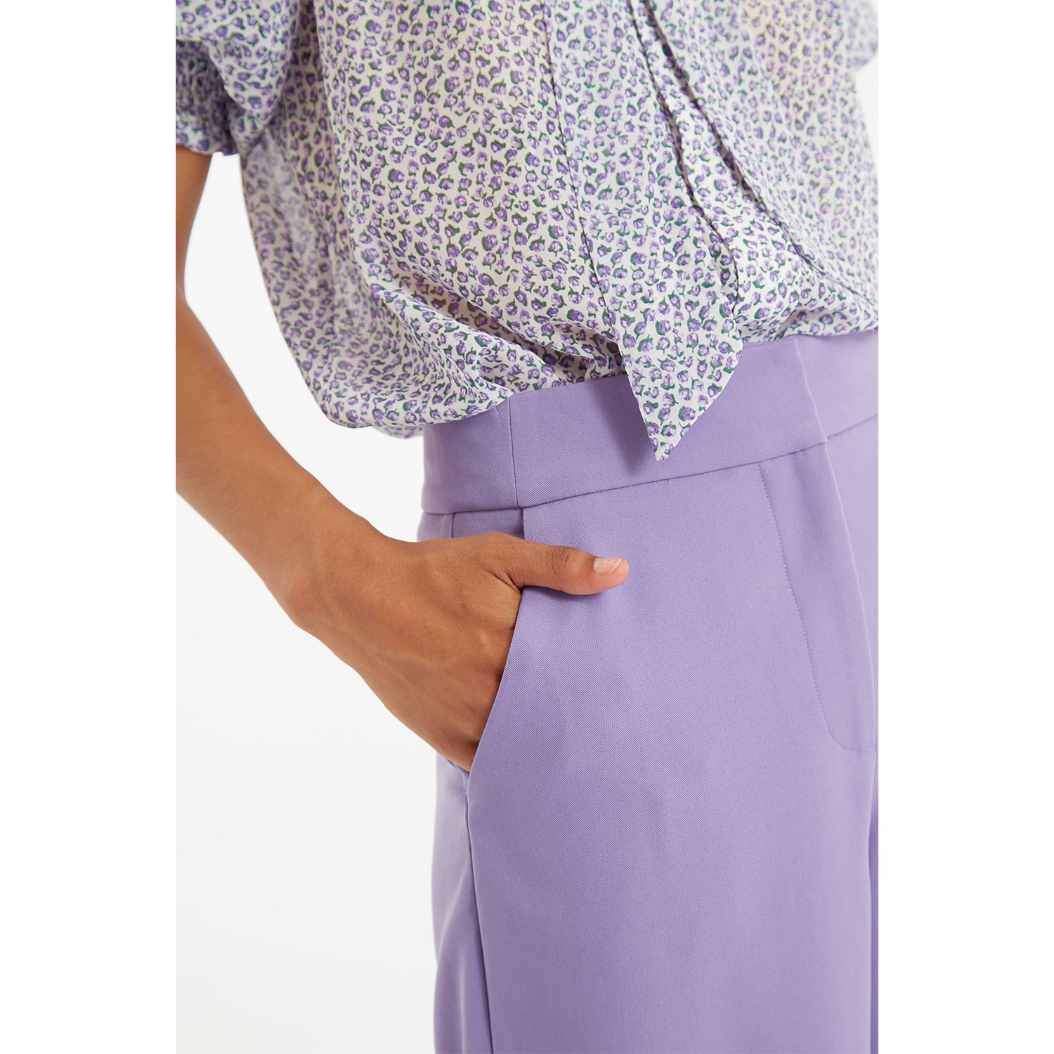 Louche Elina Wide Leg Hose Lilac