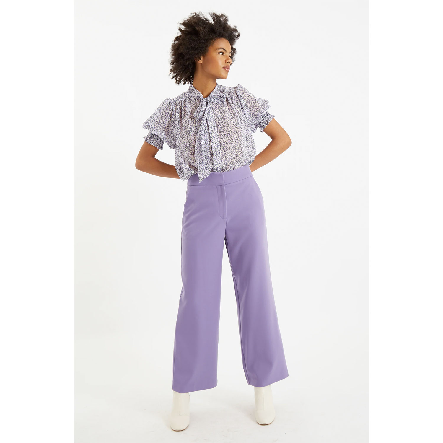 Louche Elina Wide Leg Hose Lilac