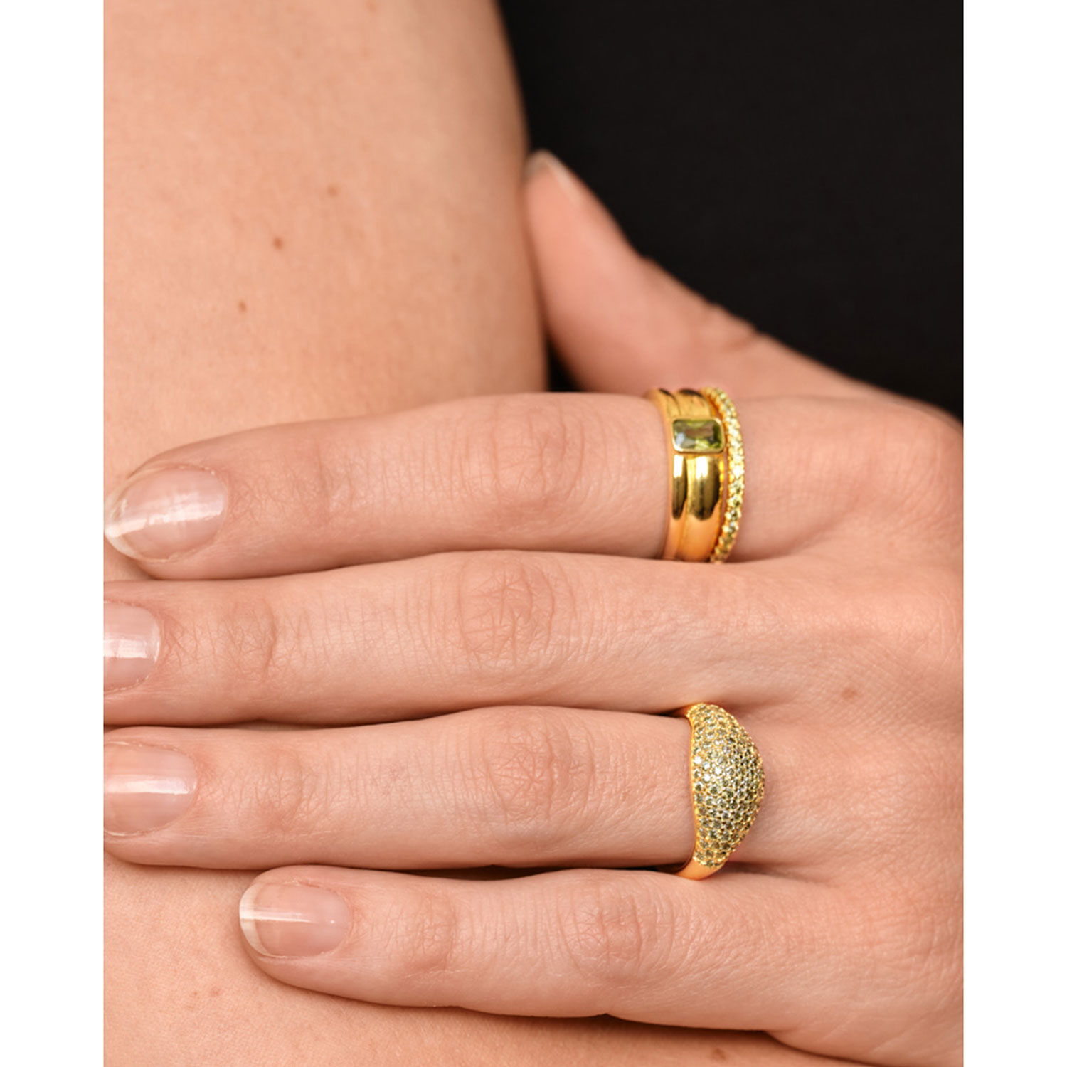 Philippa Studios Ella Ring Peridot Vergoldet