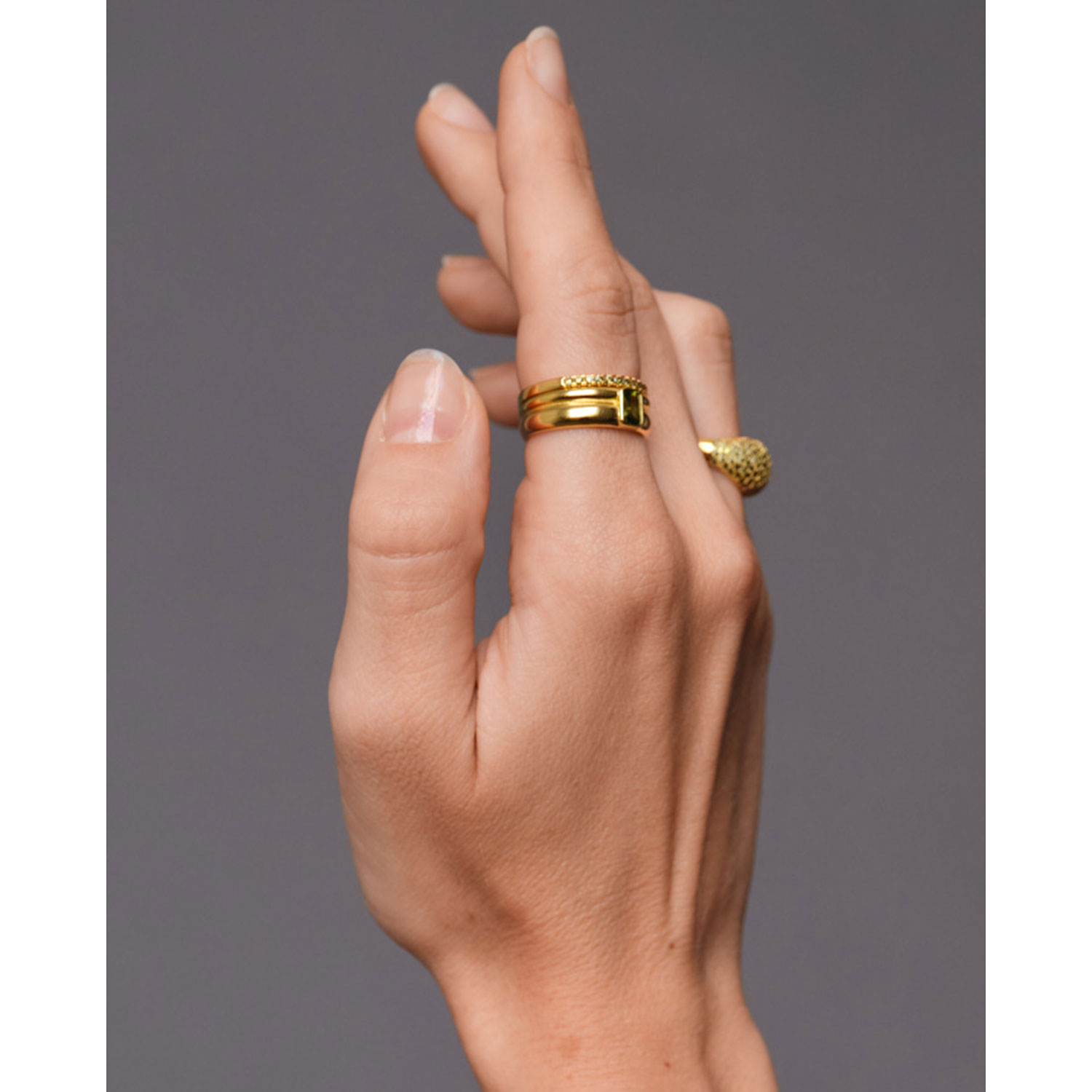 Philippa Studios Ella Ring Peridot Vergoldet