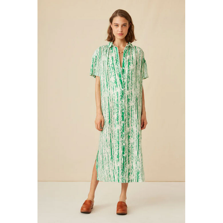 Harris Wilson Erine Harris Wilson Kleid Grün-Weiss Model Vorne