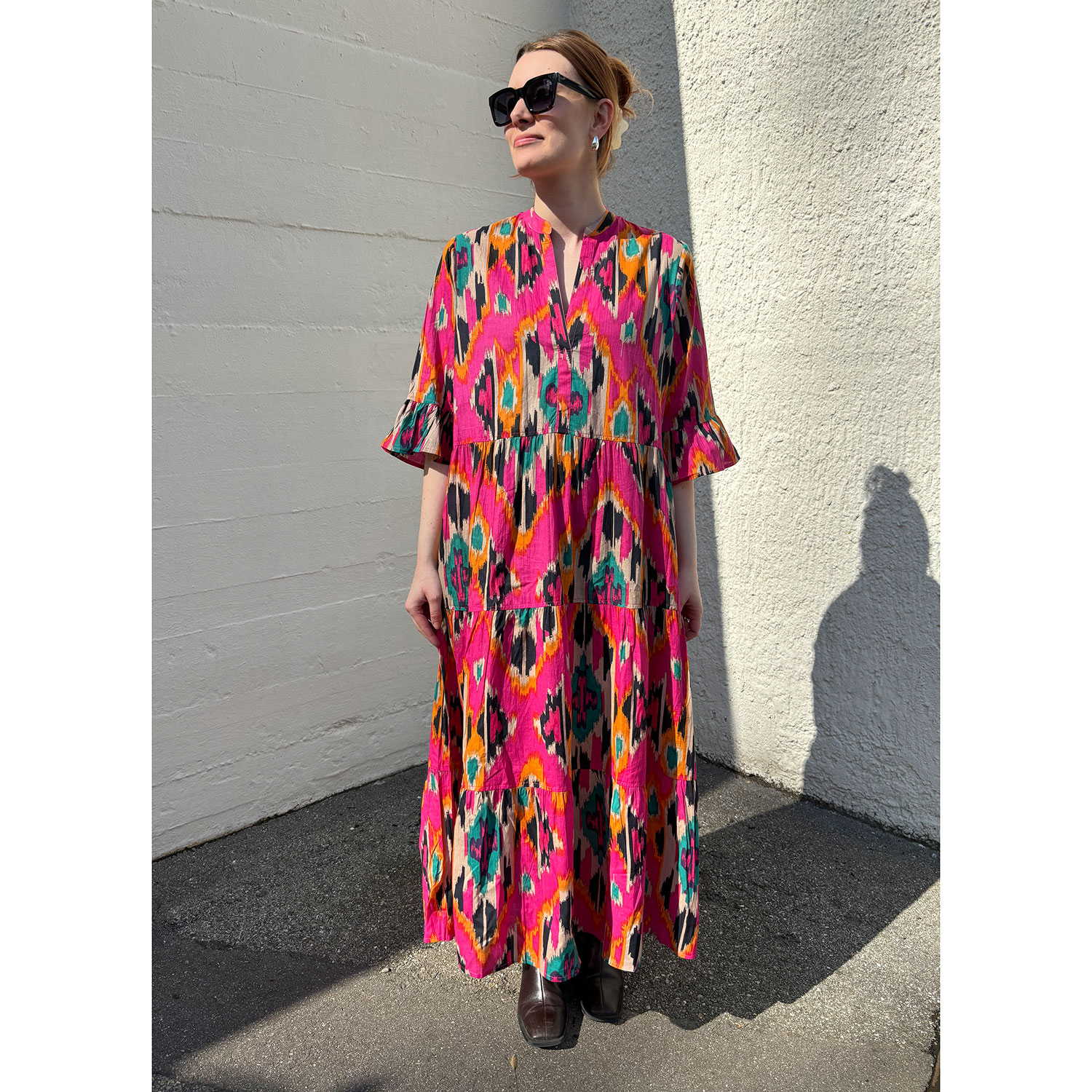 Le Trésor Du Monde Eveline Long Kleid Ikat Pink