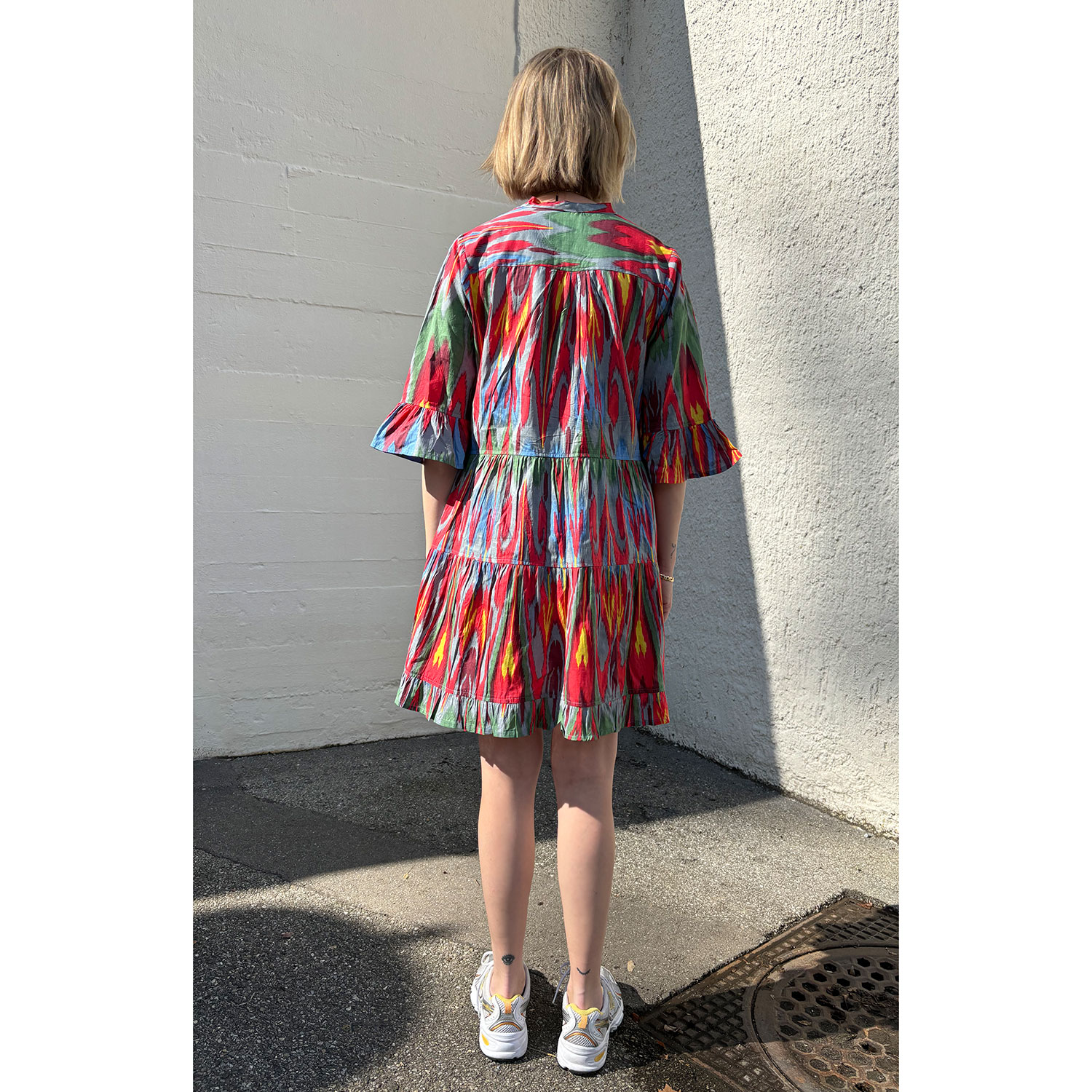 Le Trésor Du Monde Eveline Short Kleid Ikat Grey Blue