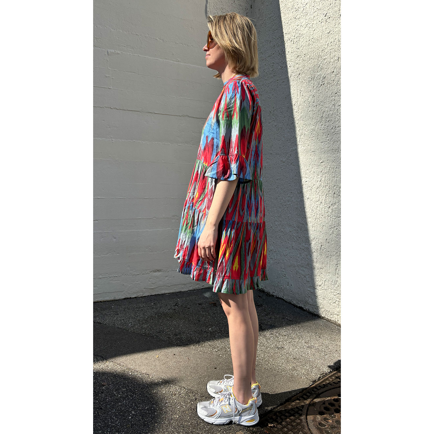 Le Trésor Du Monde Eveline Short Kleid Ikat Grey Blue