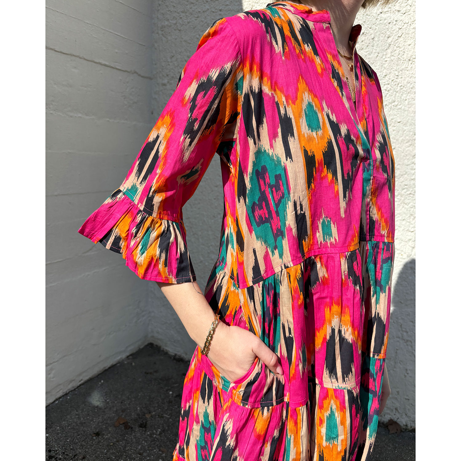 Le Trésor Du Monde Eveline Short Kleid Ikat Pink