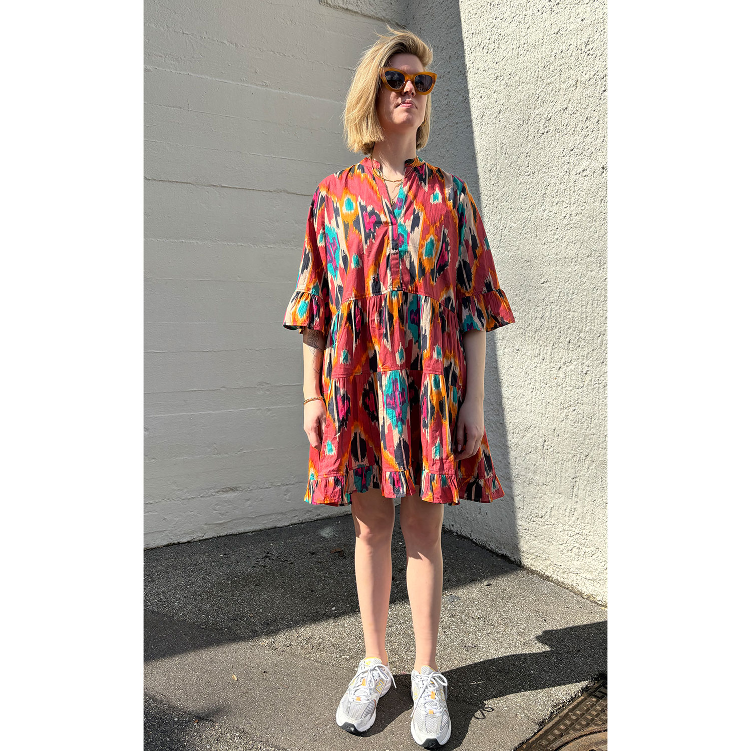 Le Trésor Du Monde Eveline Short Kleid Ikat Red