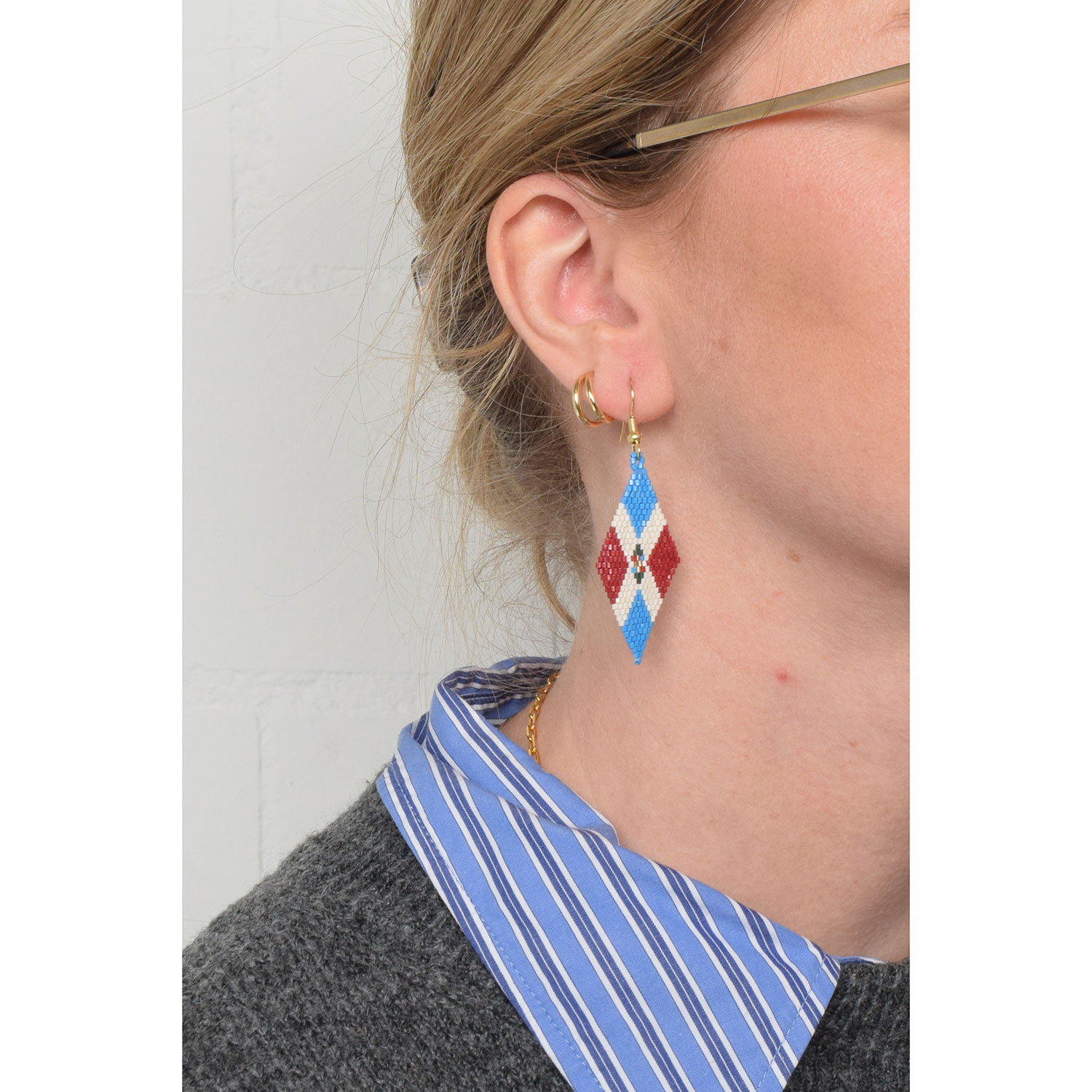 La Garçonne Bijoux Diamond Flag Ohrringe