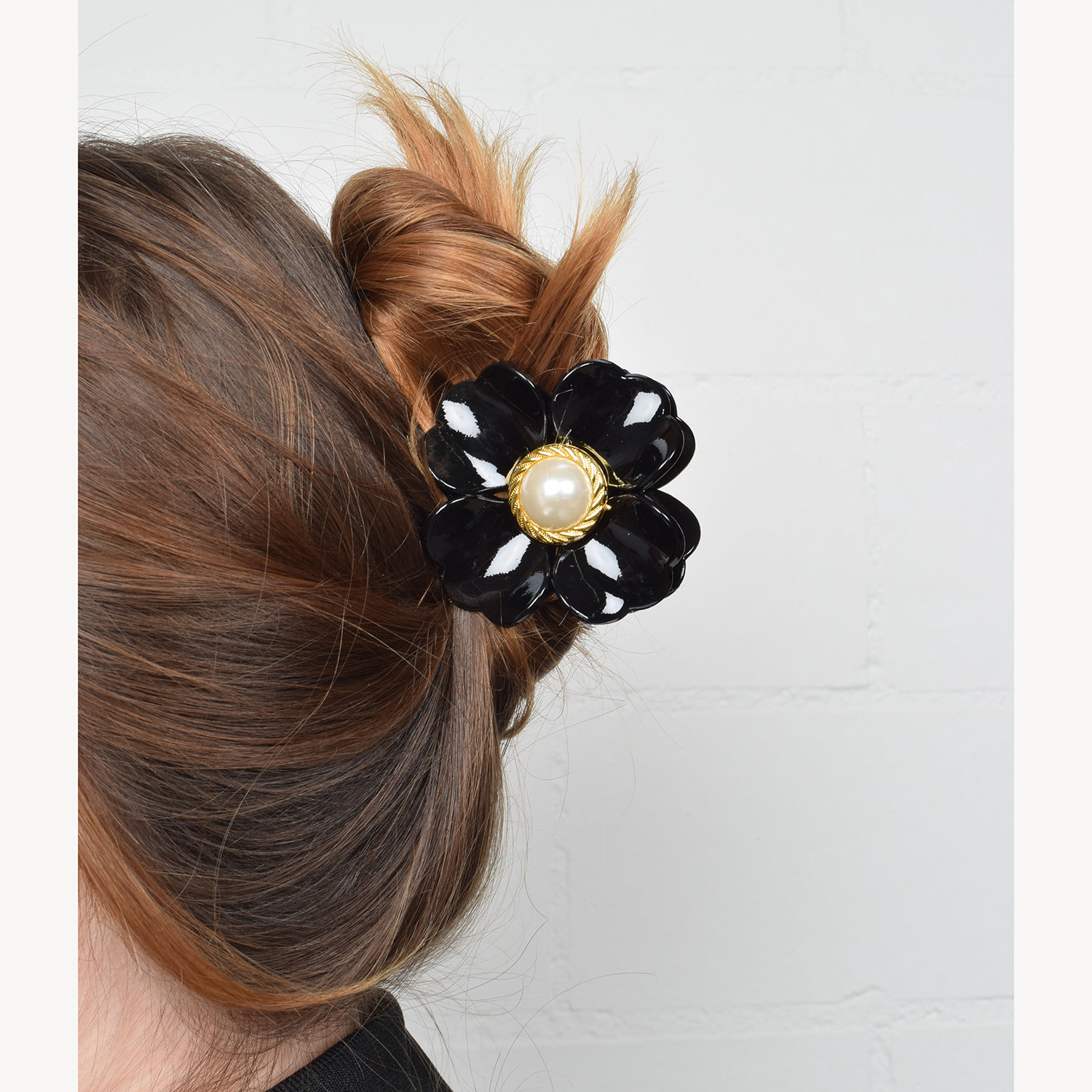 J'adore Flower Pearl Haarklammer Black