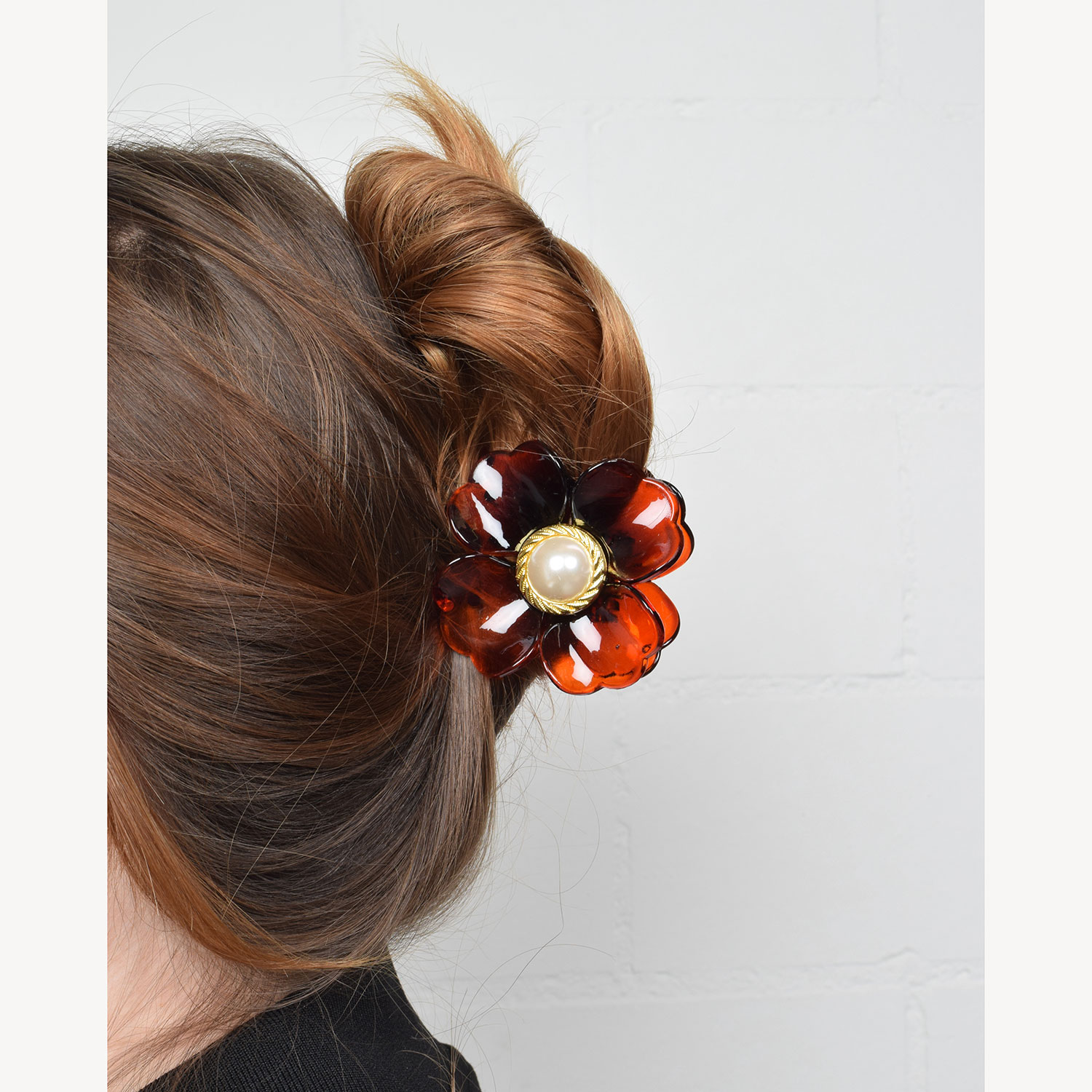 J'adore Flower Pearl Haarklammer Brown