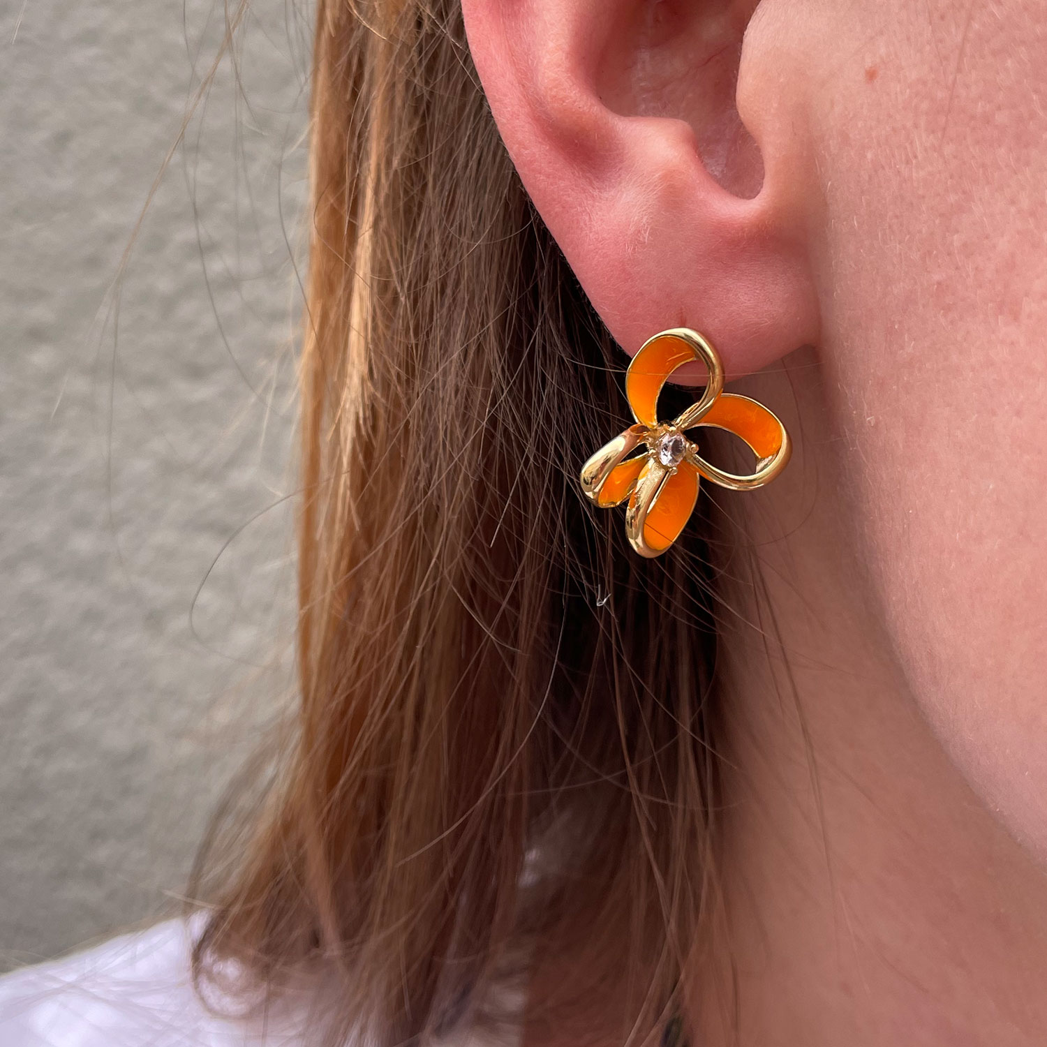 La Garçonne Bijoux Flower Power Ohrstecker Edelstahl Gold