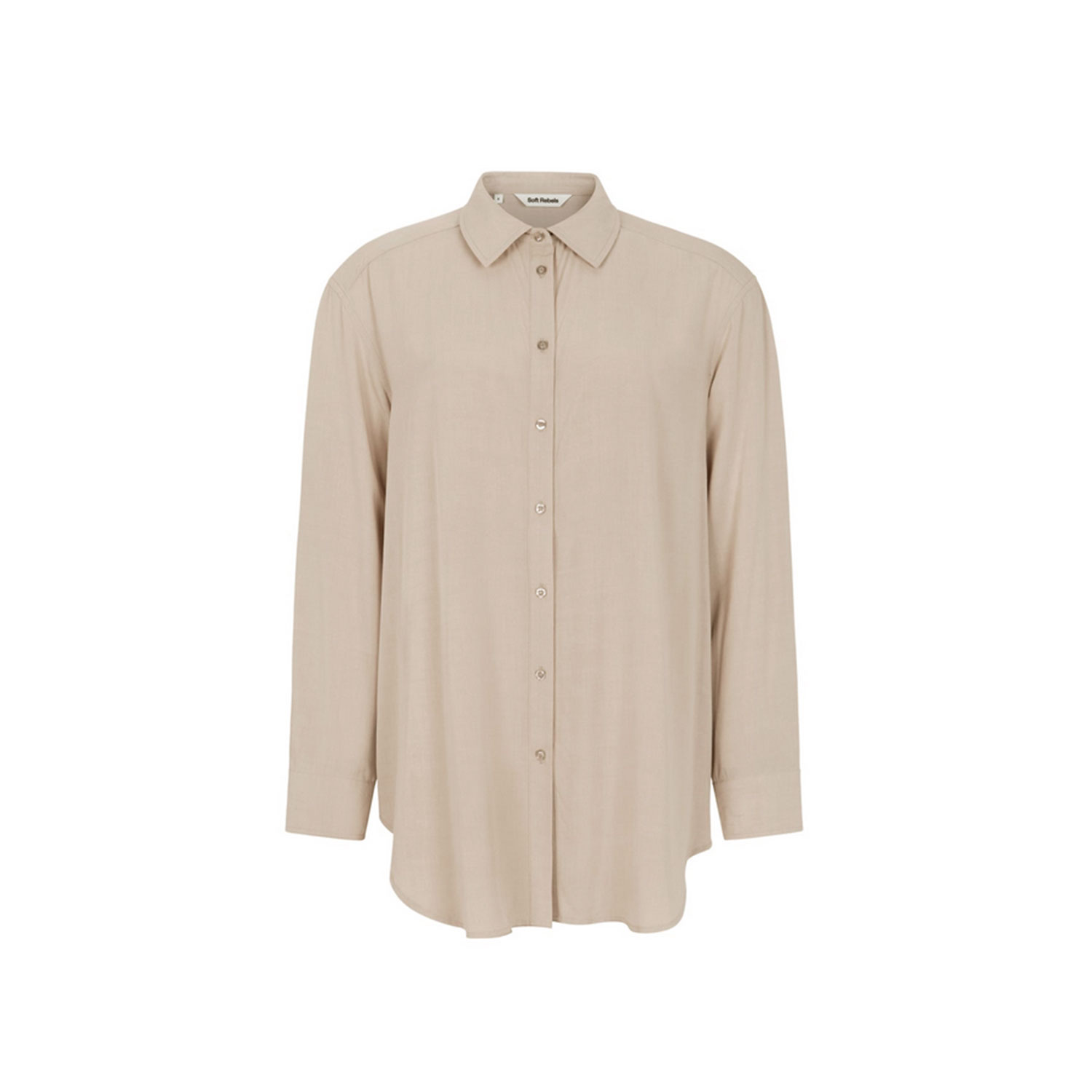 Soft Rebels Freedom Hemdbluse mit Chemisekragen und Knopfleiste in Beige Grau von Soft Rebels. vorne
