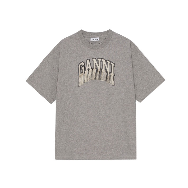 Ganni Fringe Ganni T-Shirt Grau vorne