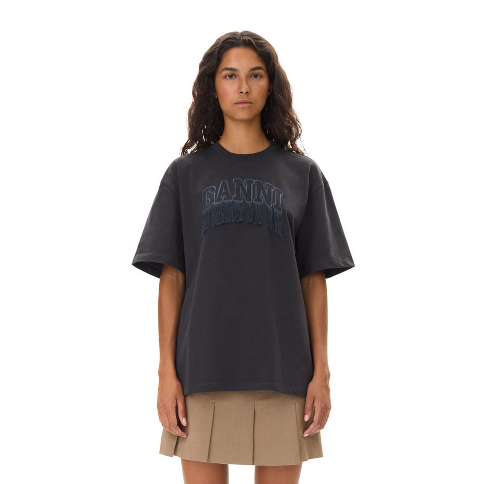 Ganni Fringe T-Shirt Phantom