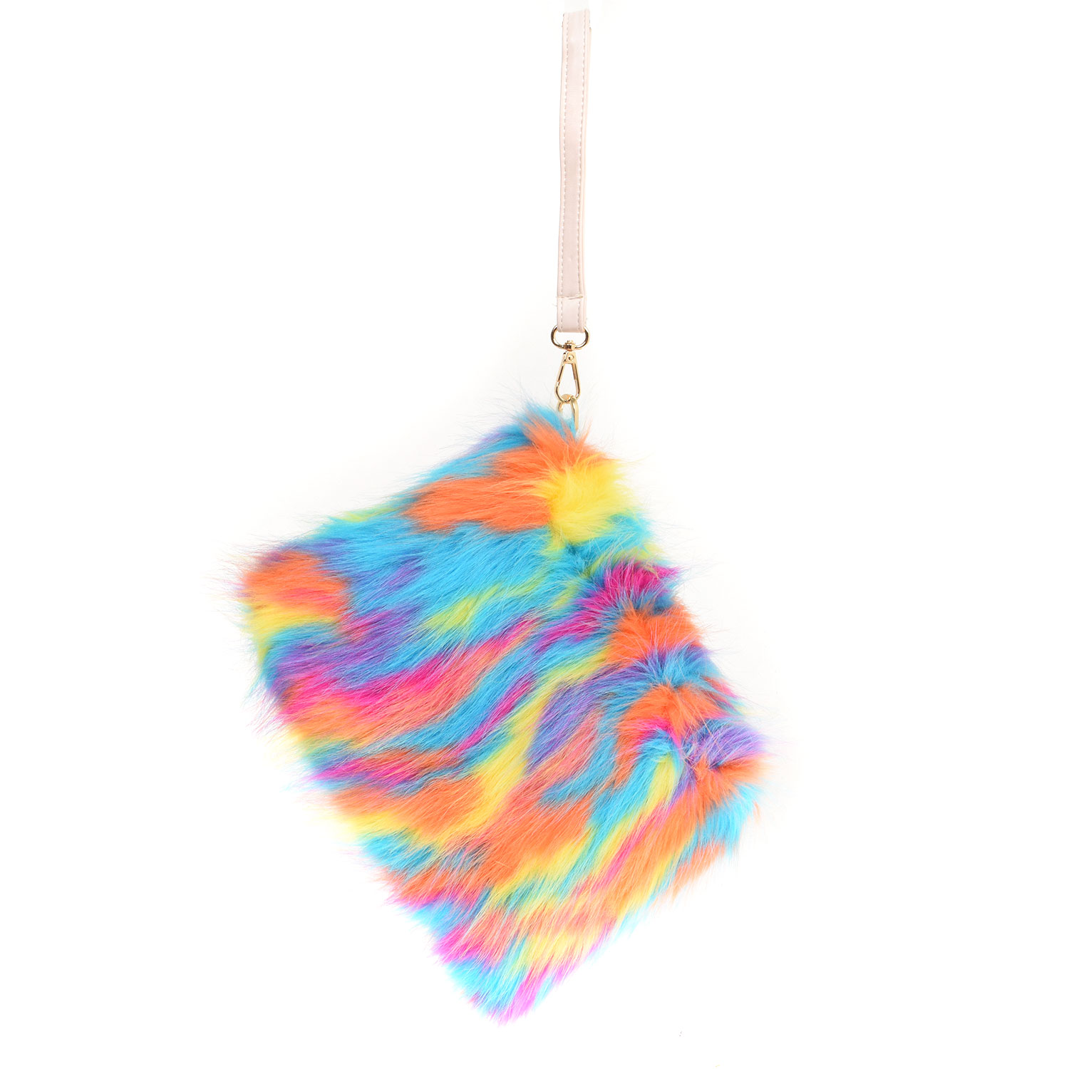 Voila Furry Clutch Multicolour Orange